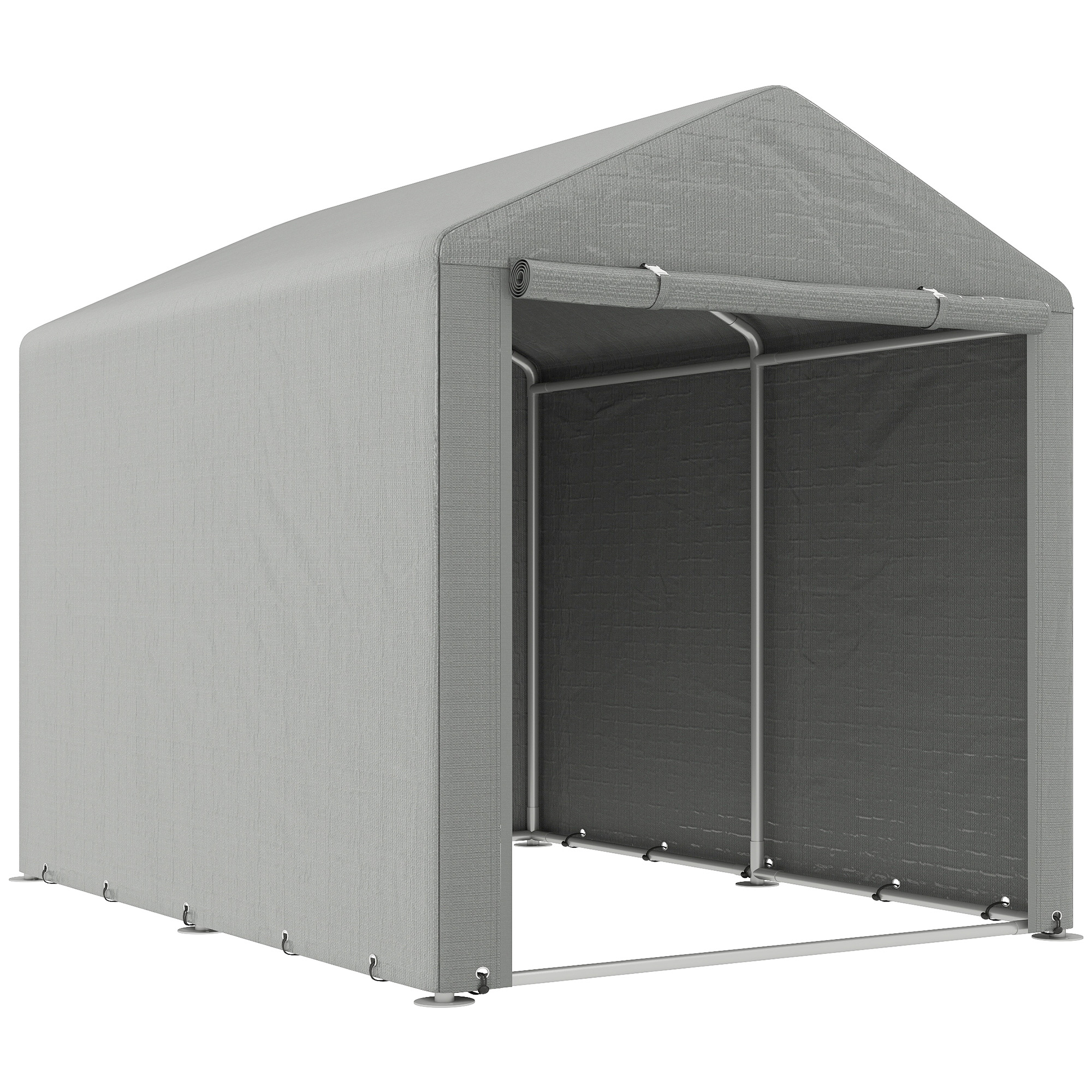 SUNVISTA 1.6 x 2.2m Garden Storage Shed Tent, with Accessories - Light Grey - Life Essentials