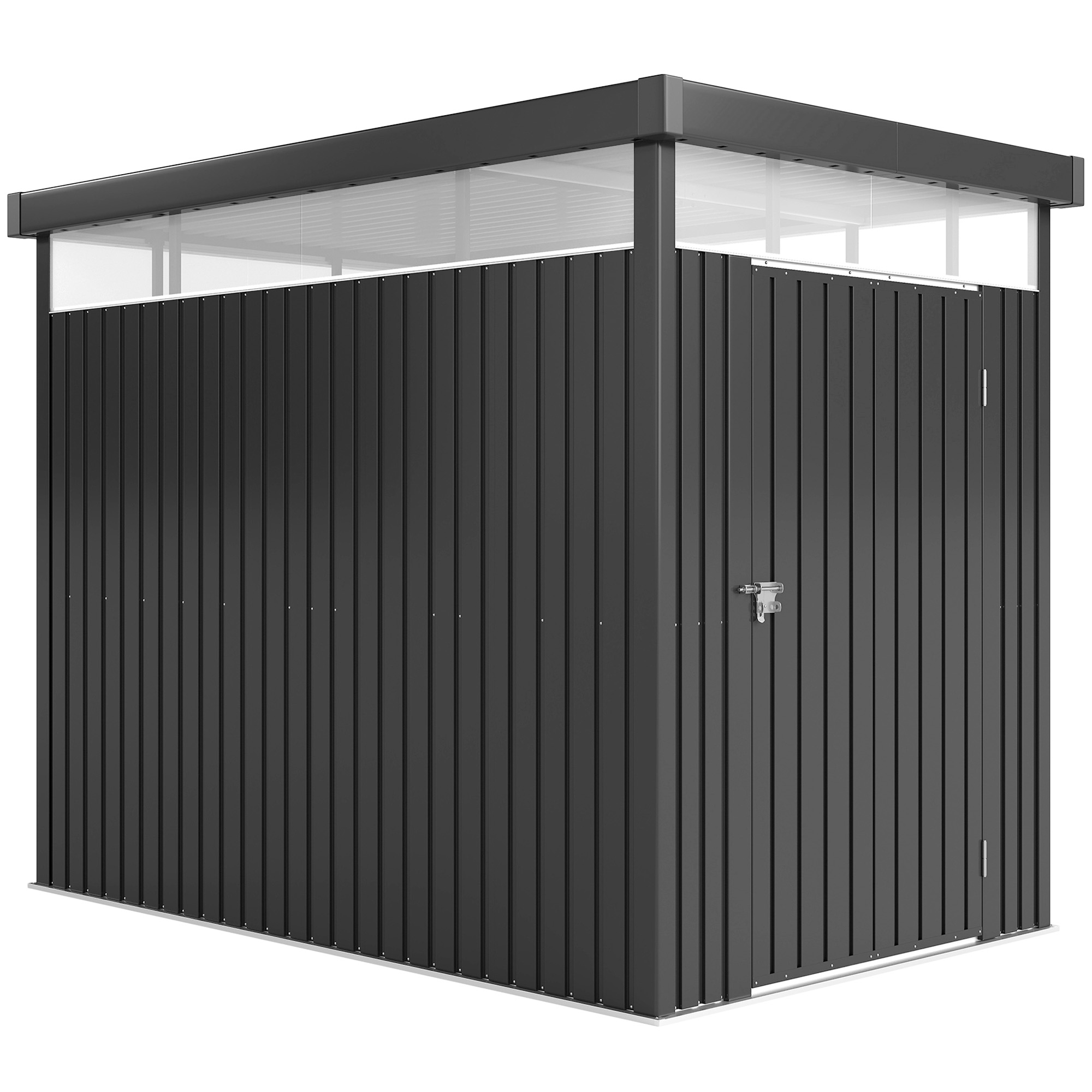 SUNVISTA 5.3 x 8.5ft Galvanised Steel Garden Shed, Metal Shed with Roof Windows, Leakage Holes and Lockable Wide Door for Outdoor Patio Tool Storage -