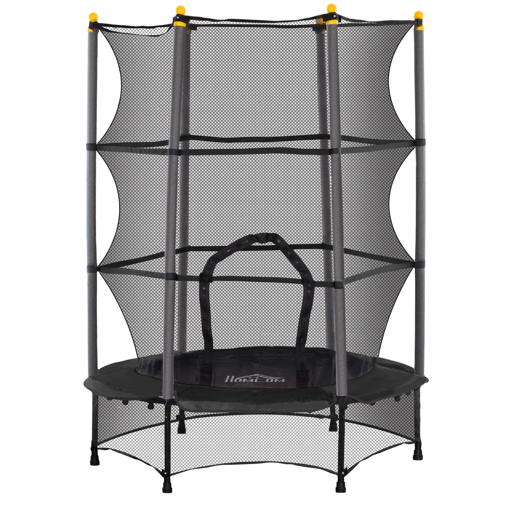 Kids Trampoline 4.6FT - Trampoline For Ages 3-10 Years Black - Life Essentials