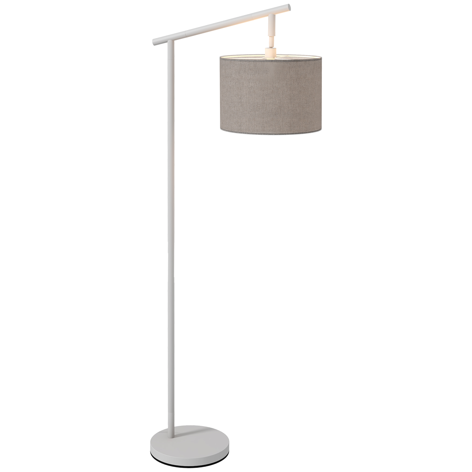 Modern Floor Lamp with 350deg Rotating Lampshade, for Living Room and Bedroom, LED Bulb Included, Grey - Life Essentials