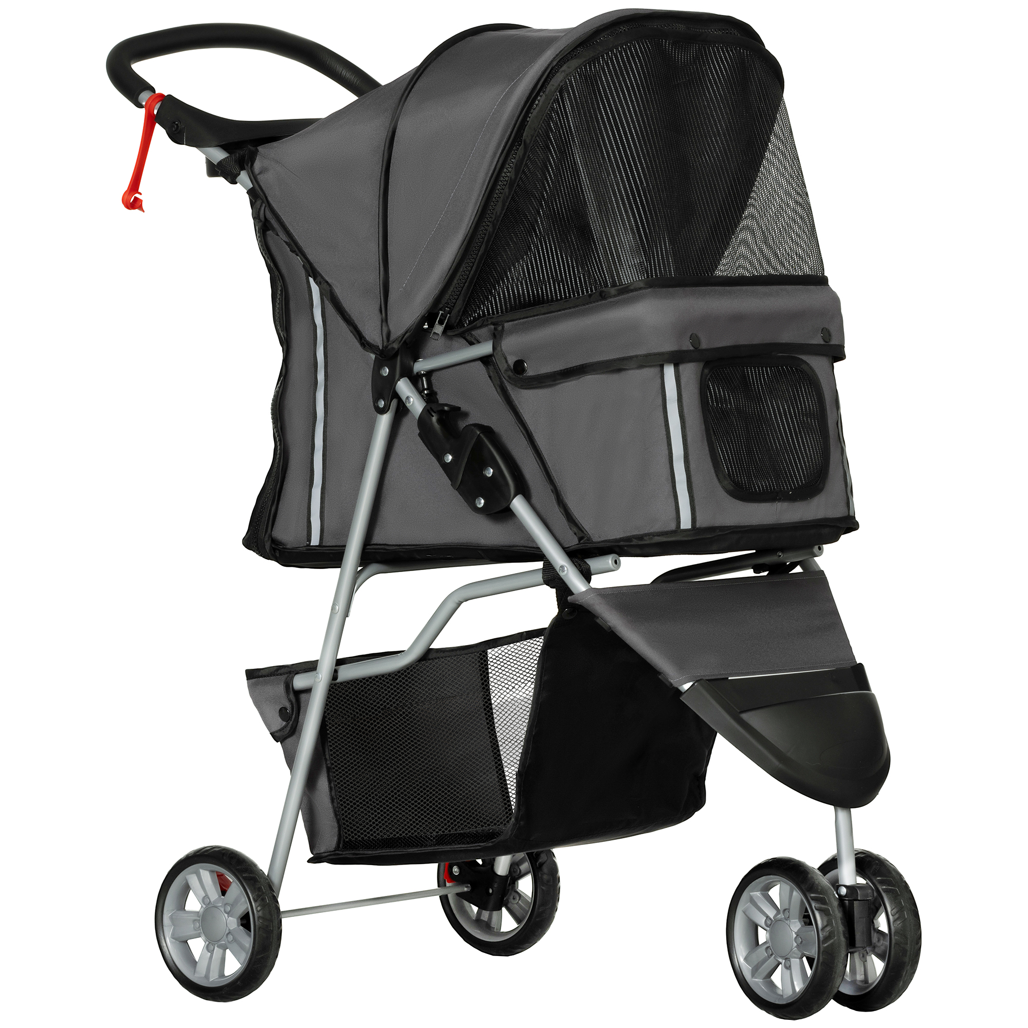 Shelley 3 Wheel Pet Stroller for Small Dogs - Charcoal Grey - Life Essentials