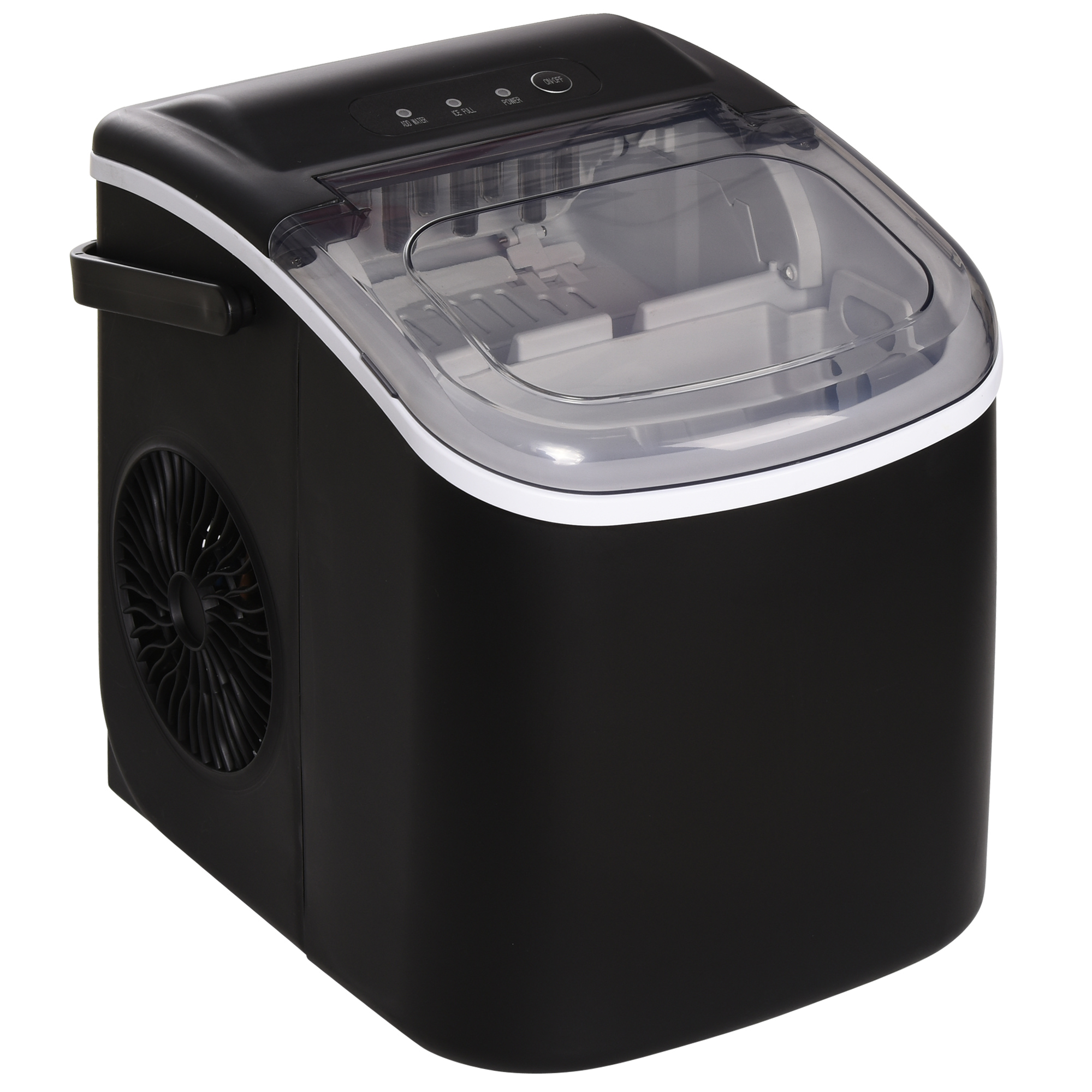 Portable Ice Cube Maker Machine with Ice Scoop and Basket - Black - Life Essentials