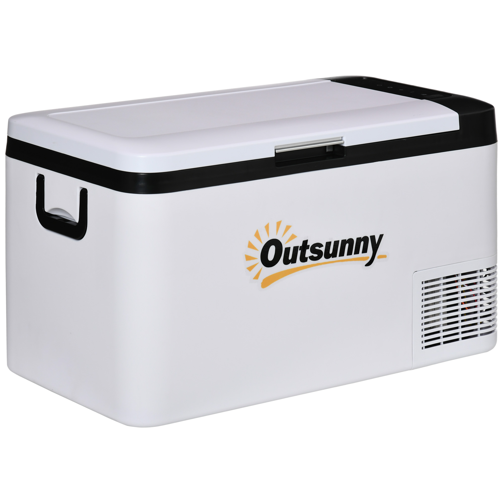 12V Car Refrigerator w/ LED Light & Foldable Handles, 25L Portable Compressor Cooler, Fridge Freezer for Campervan RV Boat Travel - Life Essentials