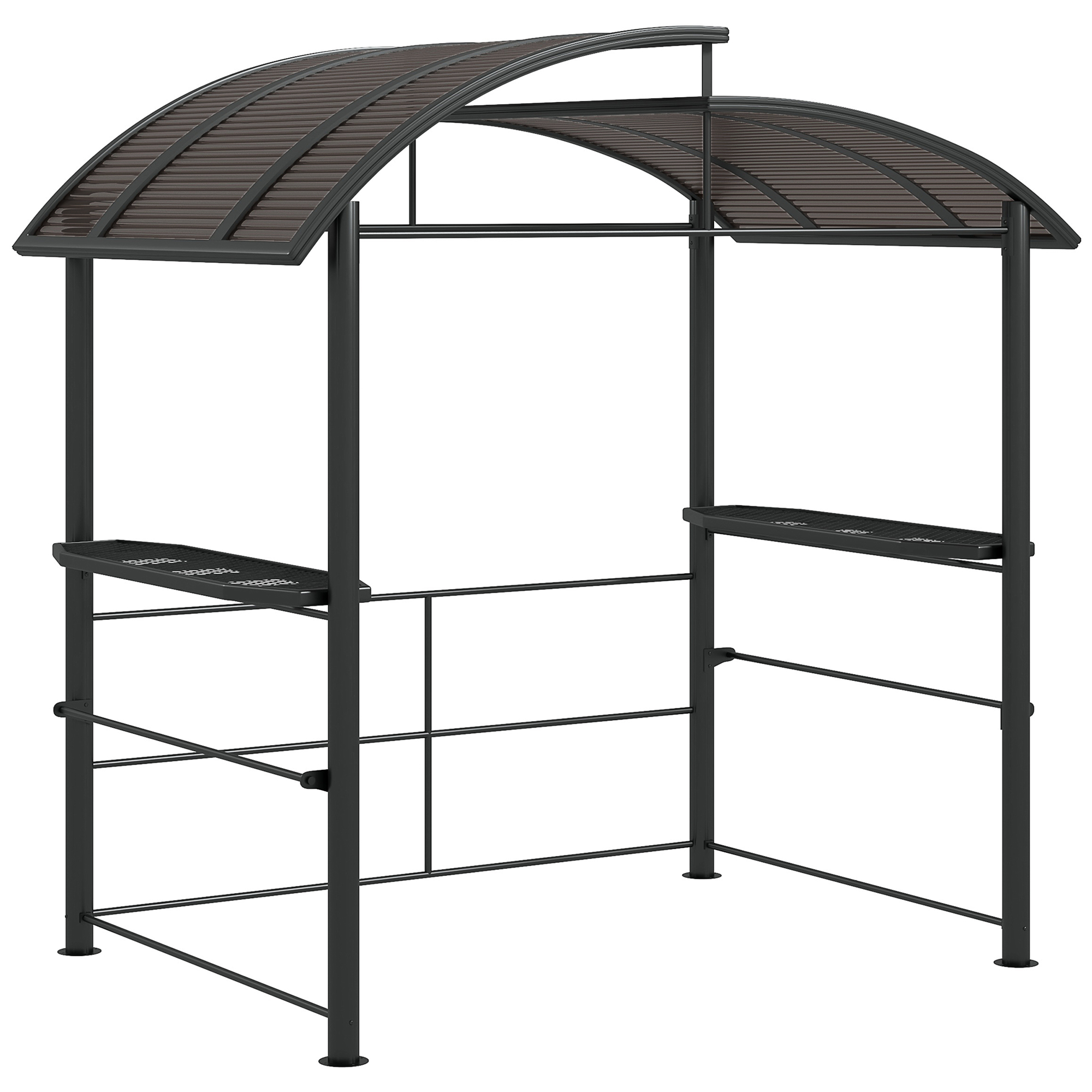 Jones Outdoor Grill Gazebo with Side Shelves - Dark Grey - Life Essentials