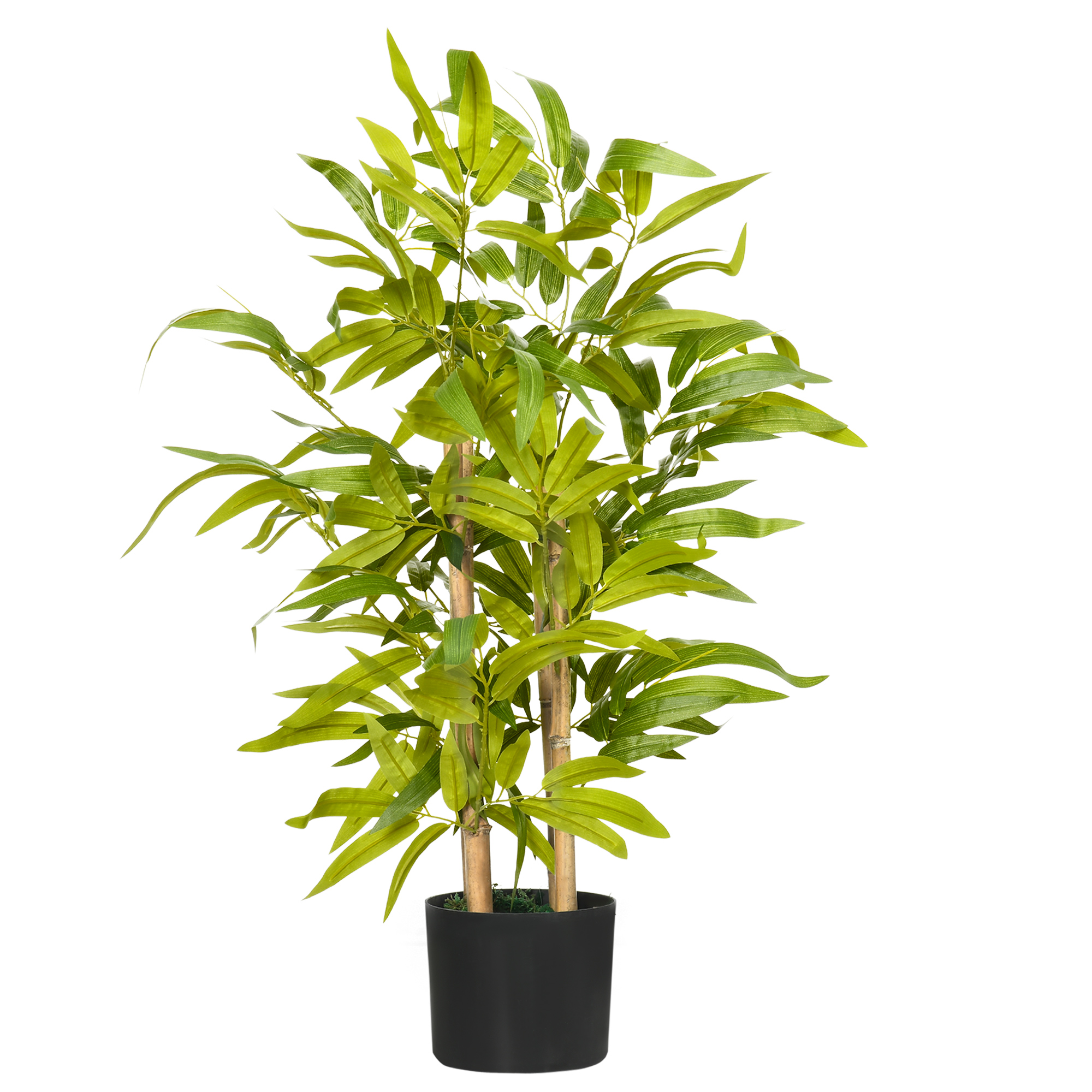 Artificial Plants Bamboo Tree in Pot Desk Fake Plants for Home Indoor Outdoor Decor, 15x15x60cm, Green - Life Essentials