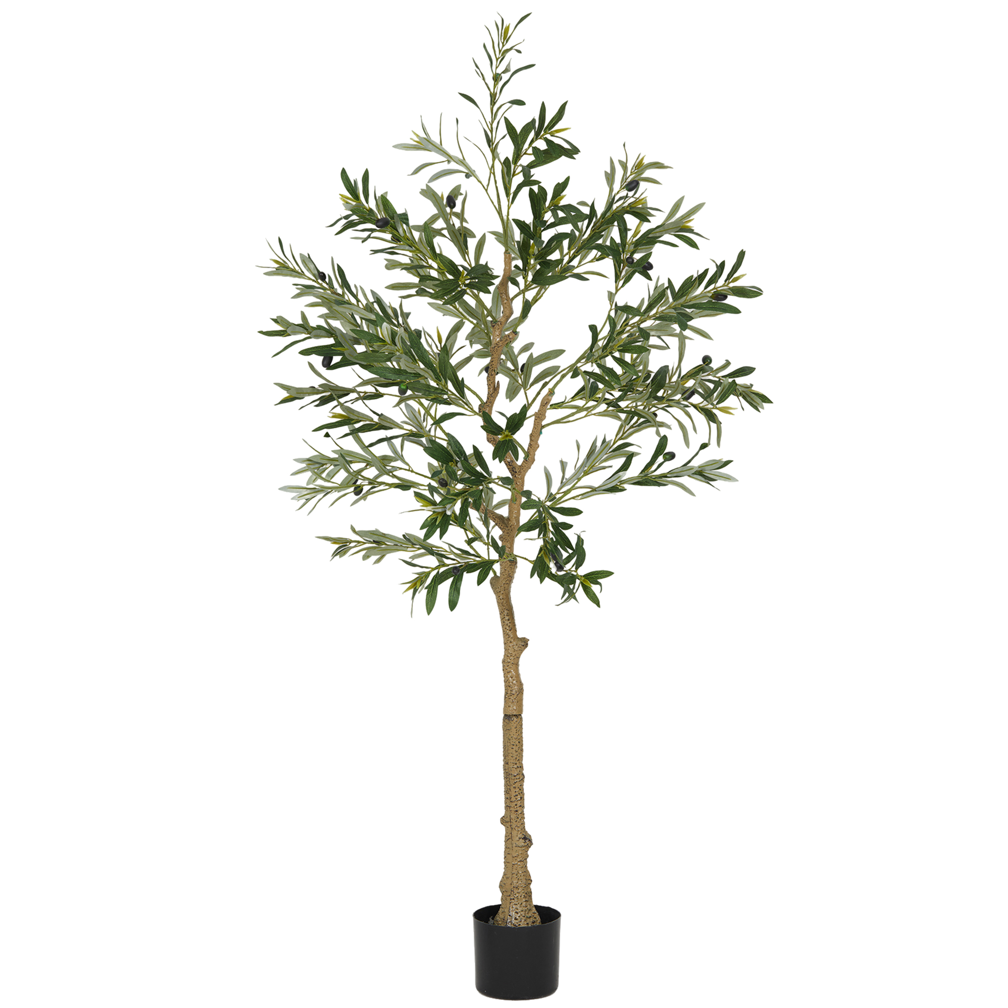 HERON 150cm Artificial Olive Tree, Decorative Faux Plant with Pot, 720 Leaves & 32 Fruits for Indoor Decor - Life Essentials