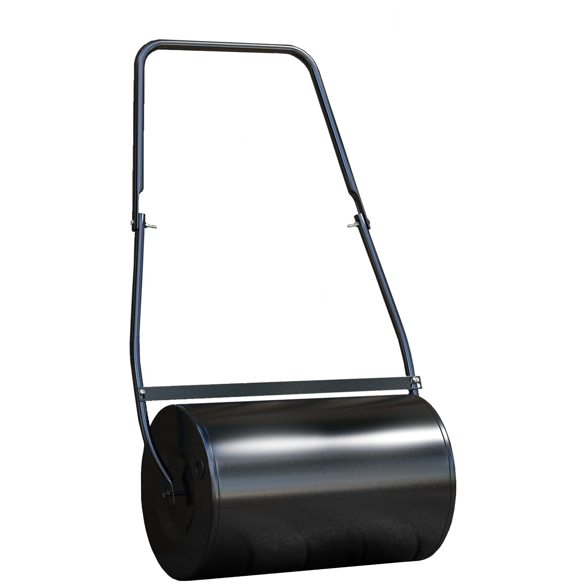 38L Heavy Duty Water or Sand Filled Garden Steel Lawn Roller Drum ?50cm Black - Life Essentials