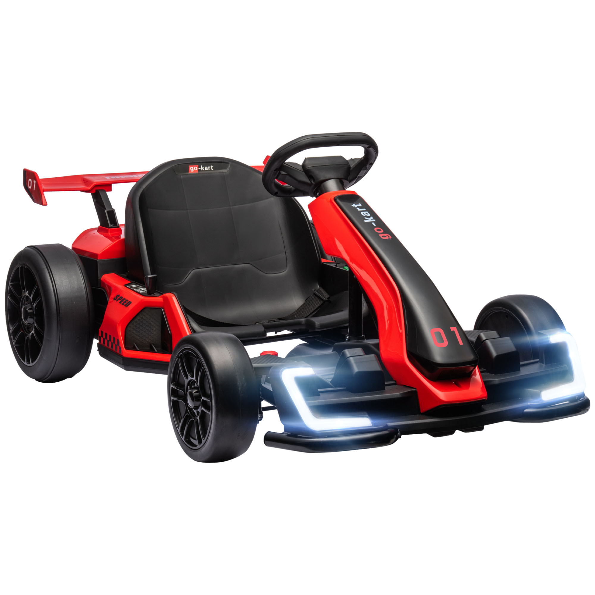 Scott 24V Electric Go Kart for Kids with Adjustable Seat - Red - Life Essentials