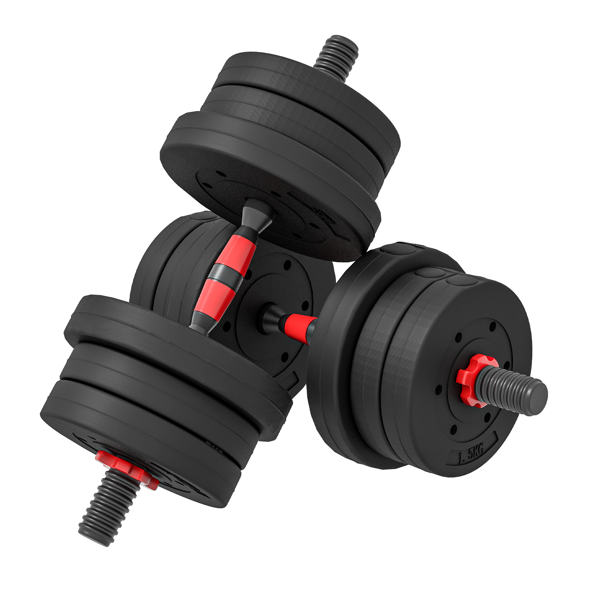 Scott 20kg 2 IN 1 Adjustable Dumbbells Set - Black - Life Essentials