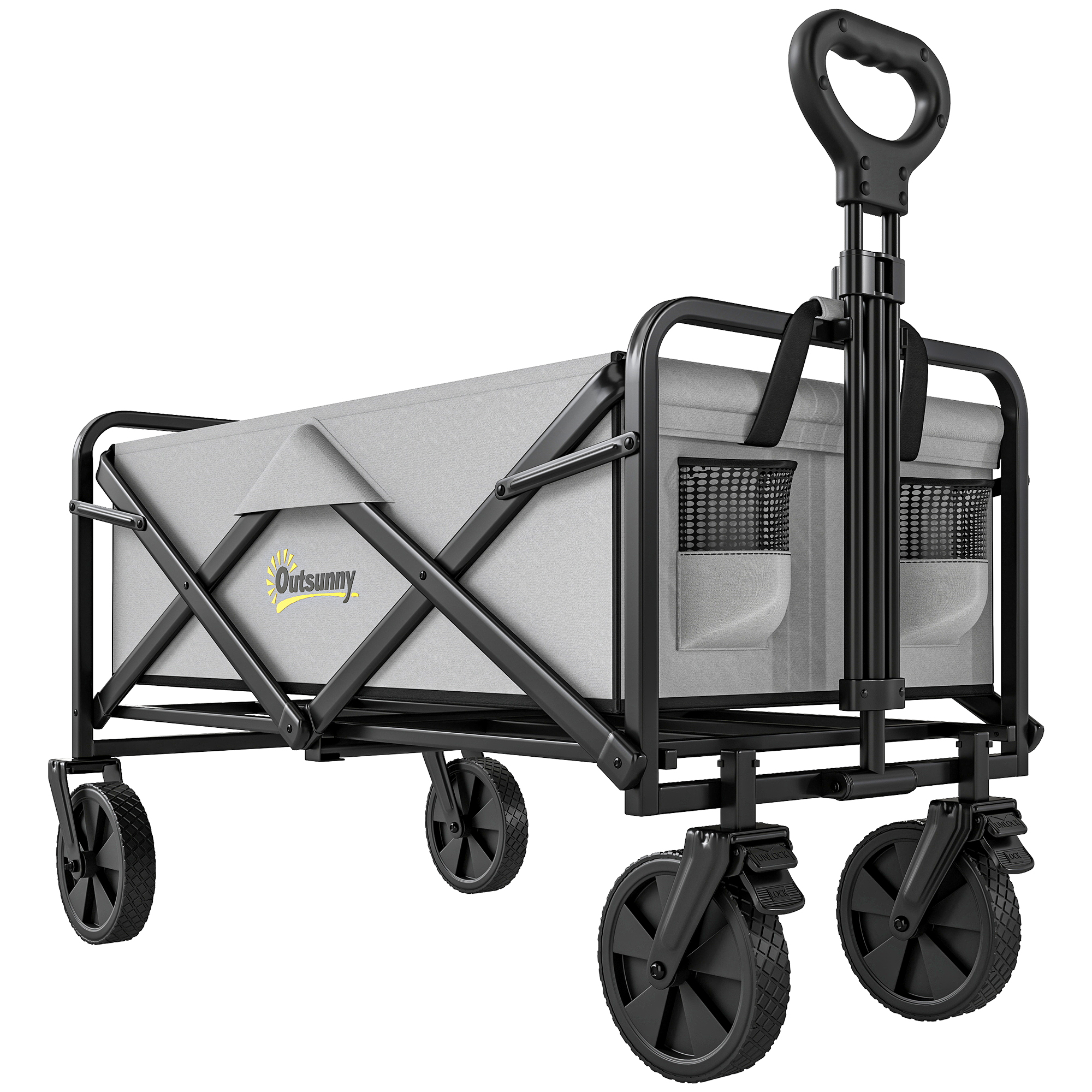 Jones Portable Folding Wagon Cargo Trolley - Dark Grey - Life Essentials
