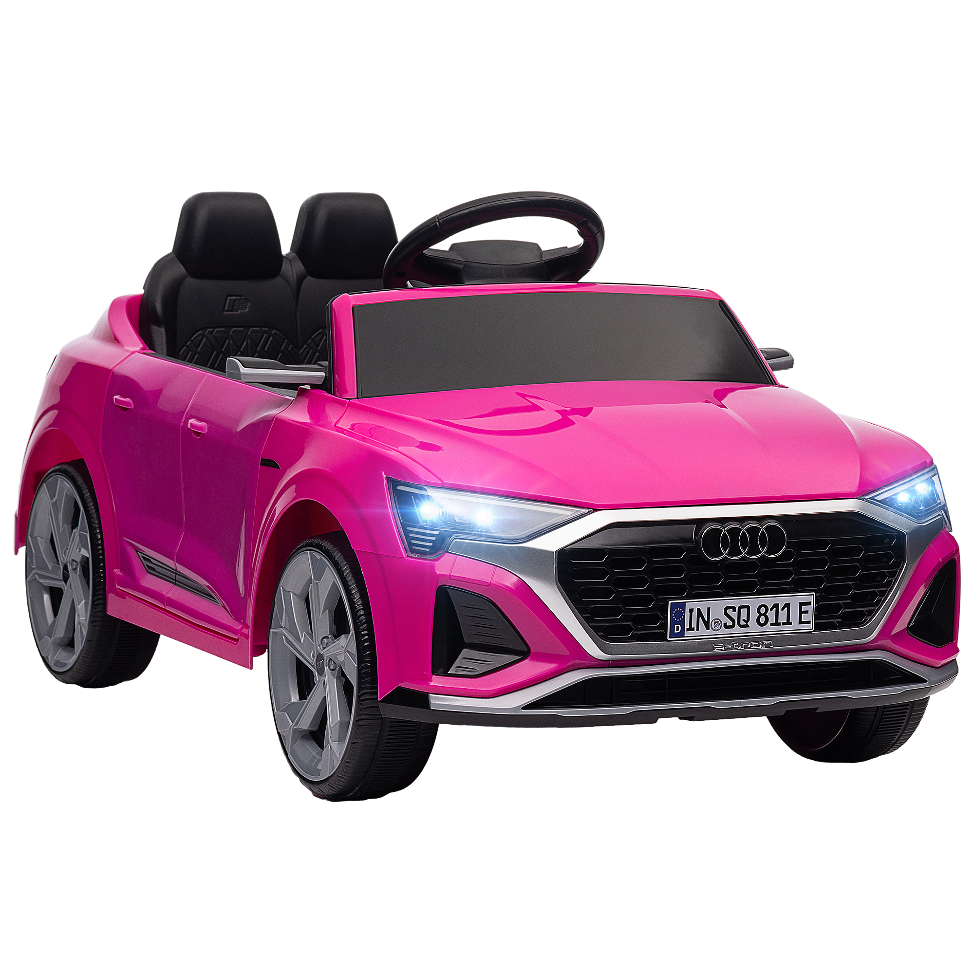 AIVAGO Audi Q8 e-tron Sportback Licensed 12V Ride on Car w/ Remote, 4 Spring Suspension Wheels, Headlights, Music, Horn - Pink - Life Essentials