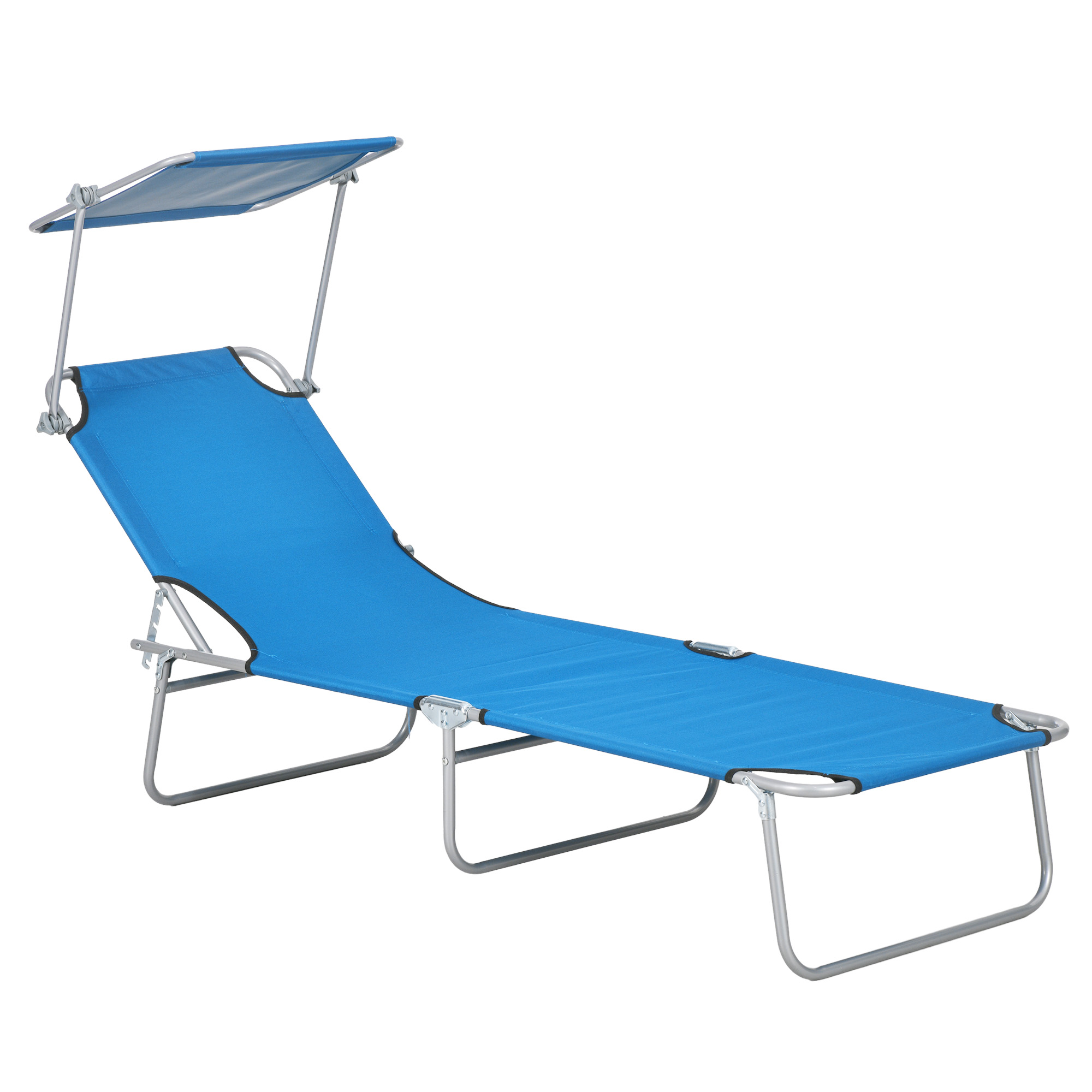 SUNVISTA Sun Lounger, with Adjustable Face Canopy - Bright Blue - Life Essentials
