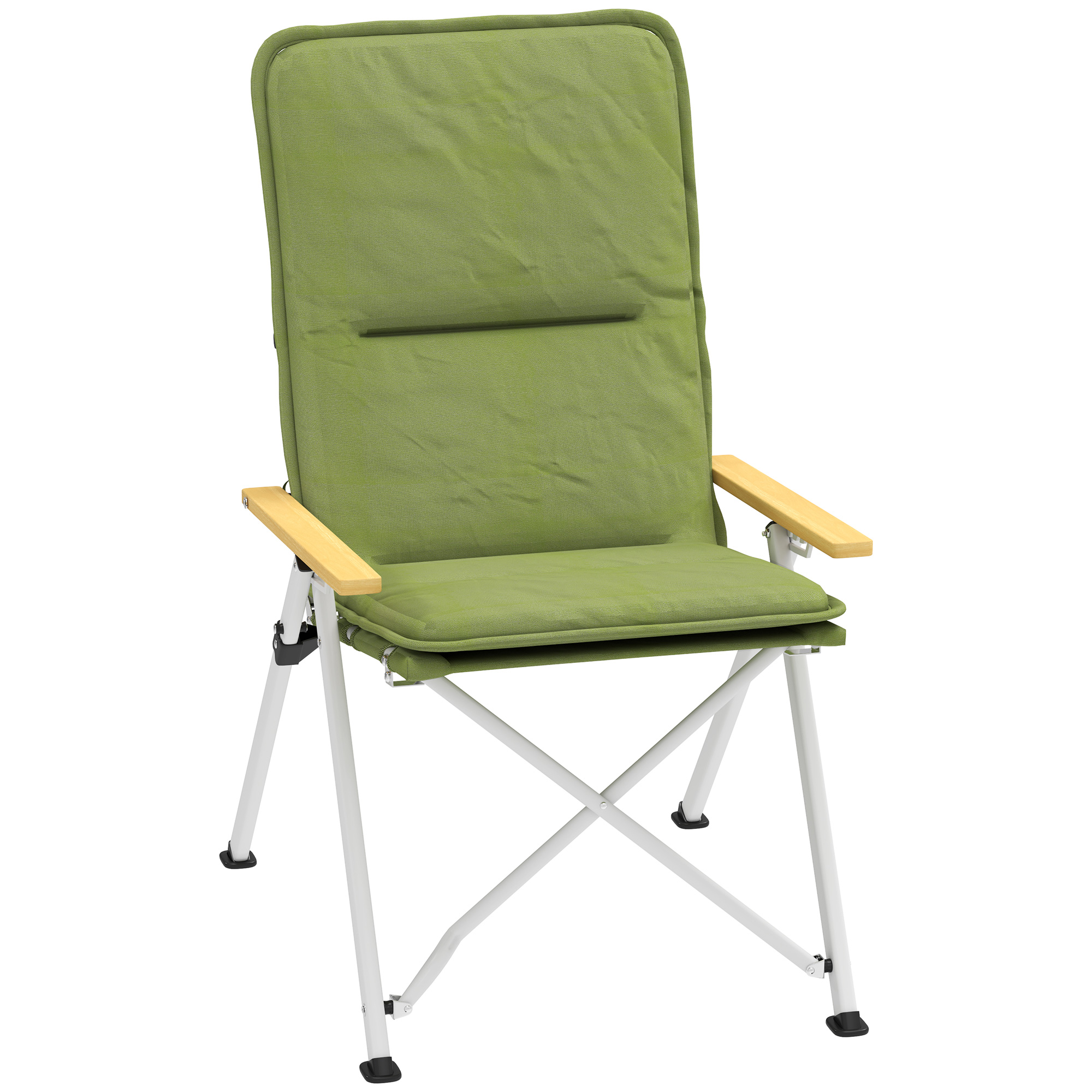 SUNVISTA Portable Camping Chair for Adults, High Back Folding Recliner with Padded Seat & Bag, Green - Life Essentials