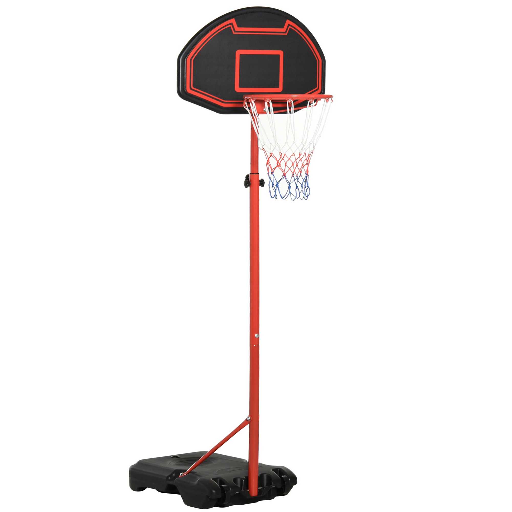 Steel Frame Adjustable Basketball Hoop Stand Black/Red - Life Essentials