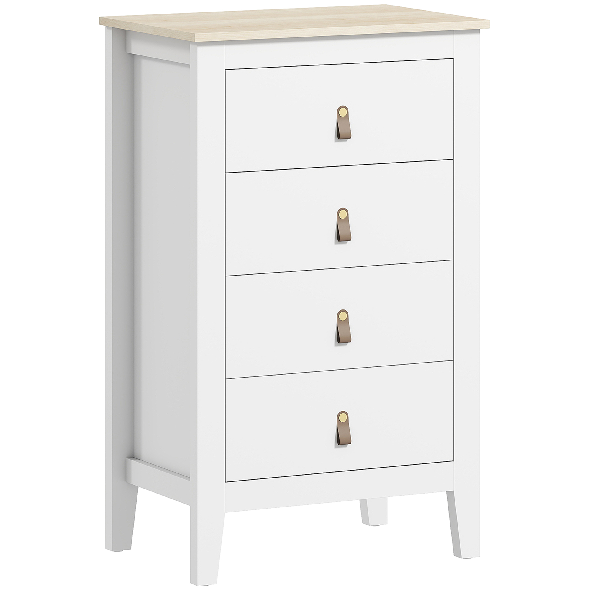WARNER White Chest of Drawers - Medium-sized, 4 Drawers - Life Essentials