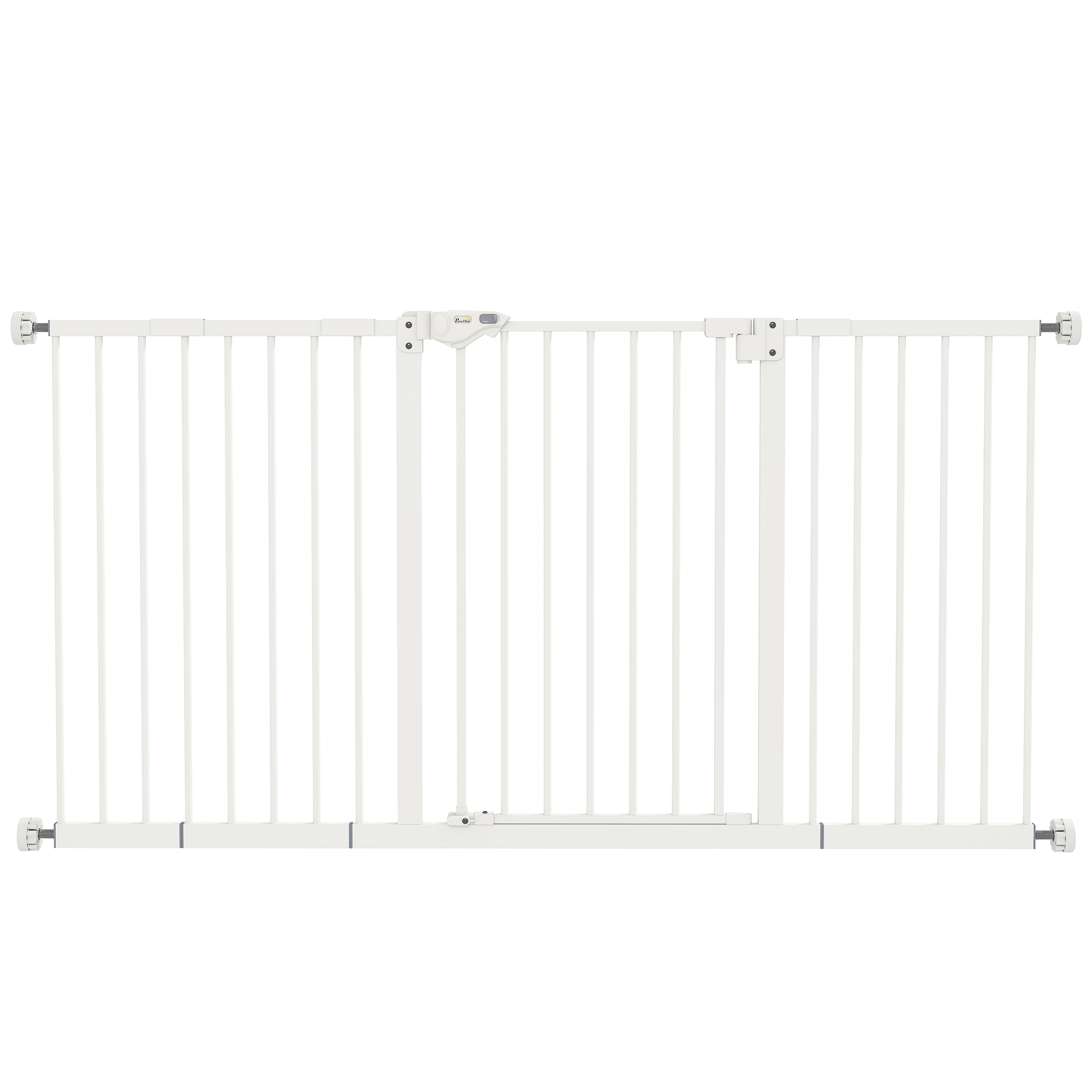 Adjustable Safety Gate Dog Barrier for Doorways, Corridors, Staircases with Three Extensions and Adjustable Screws - White - Life Essentials