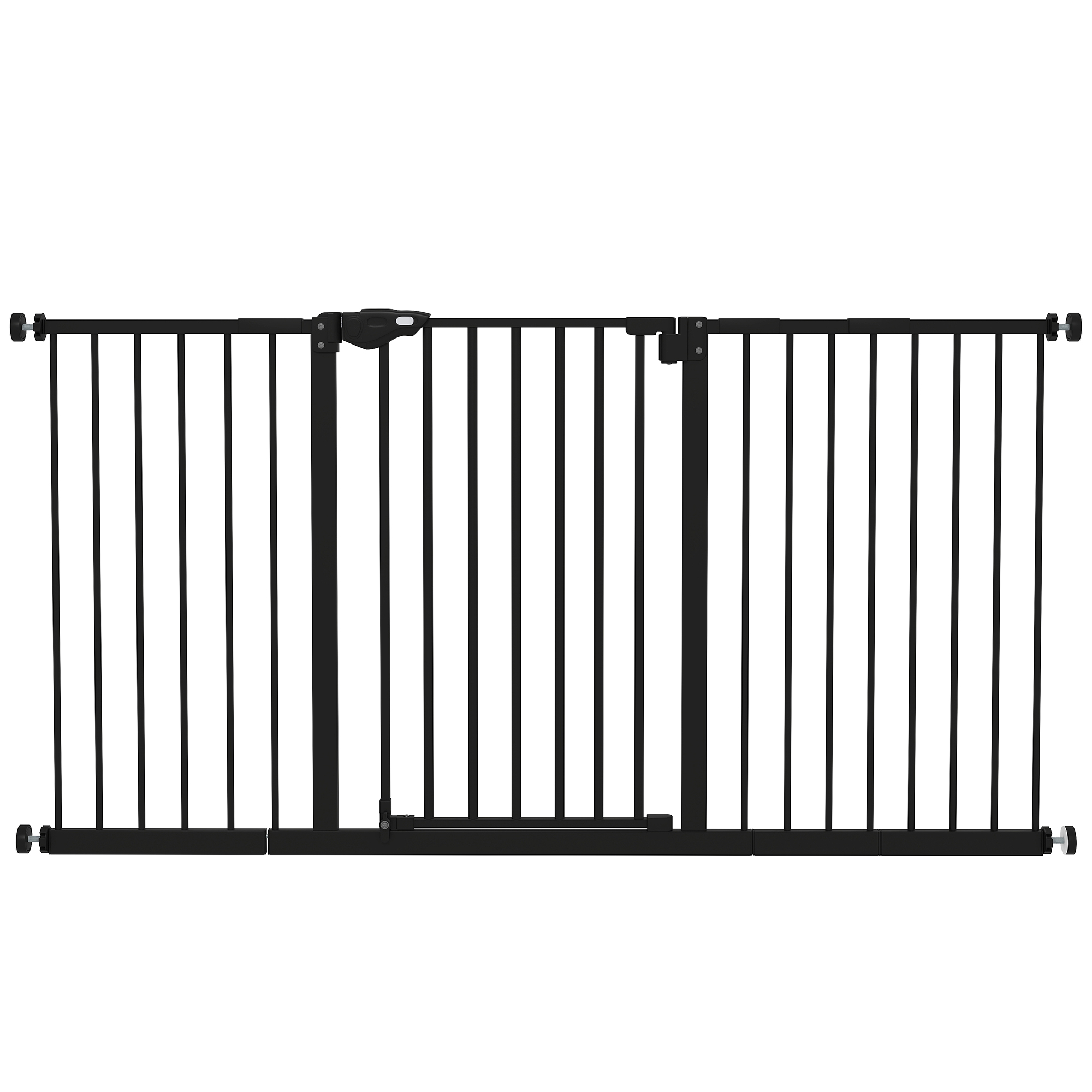 Retractable Pet Safety Gate Dog Barrier Home Doorway Corridors Room Divider Stair with 3 Extensions and Adjustable Screws Black 76.2 x 152.3 cm - Life