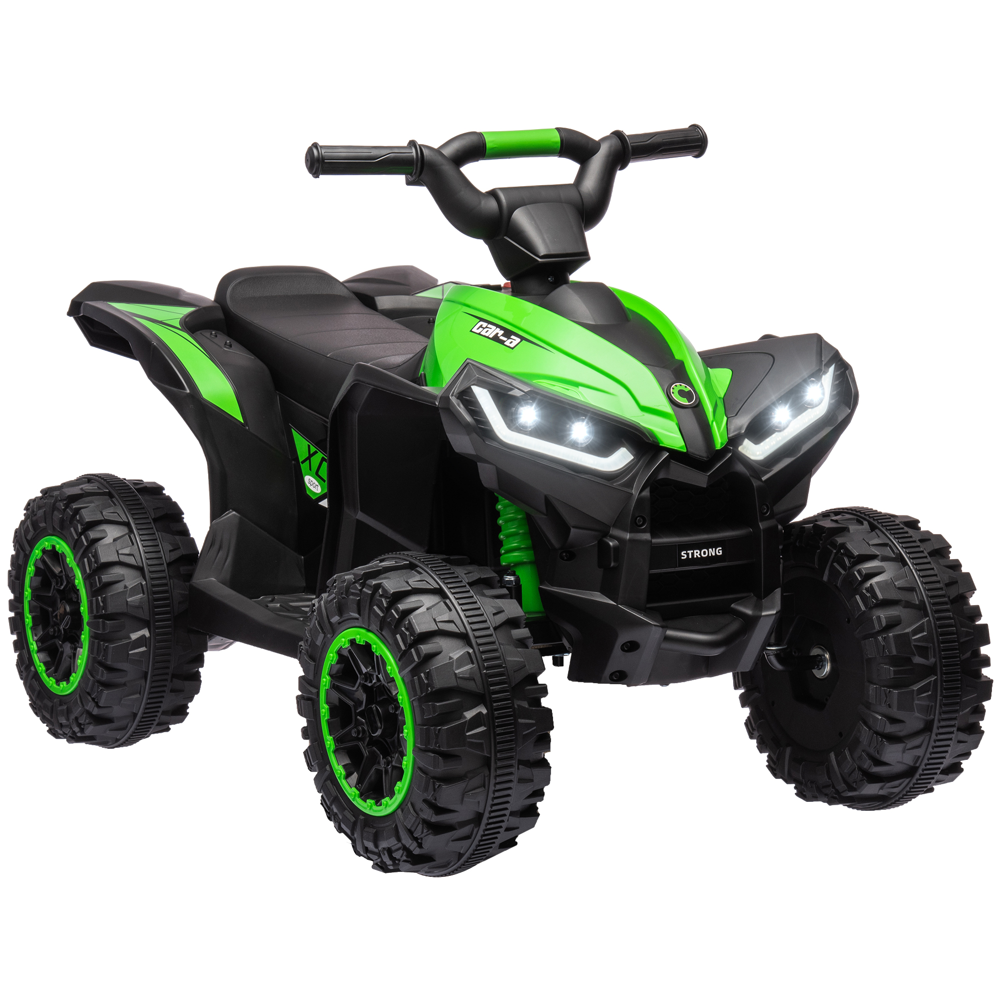 Scott 12V Ride-On Quad Bike with Music Horn for Ages 3-5 - Green - Life Essentials