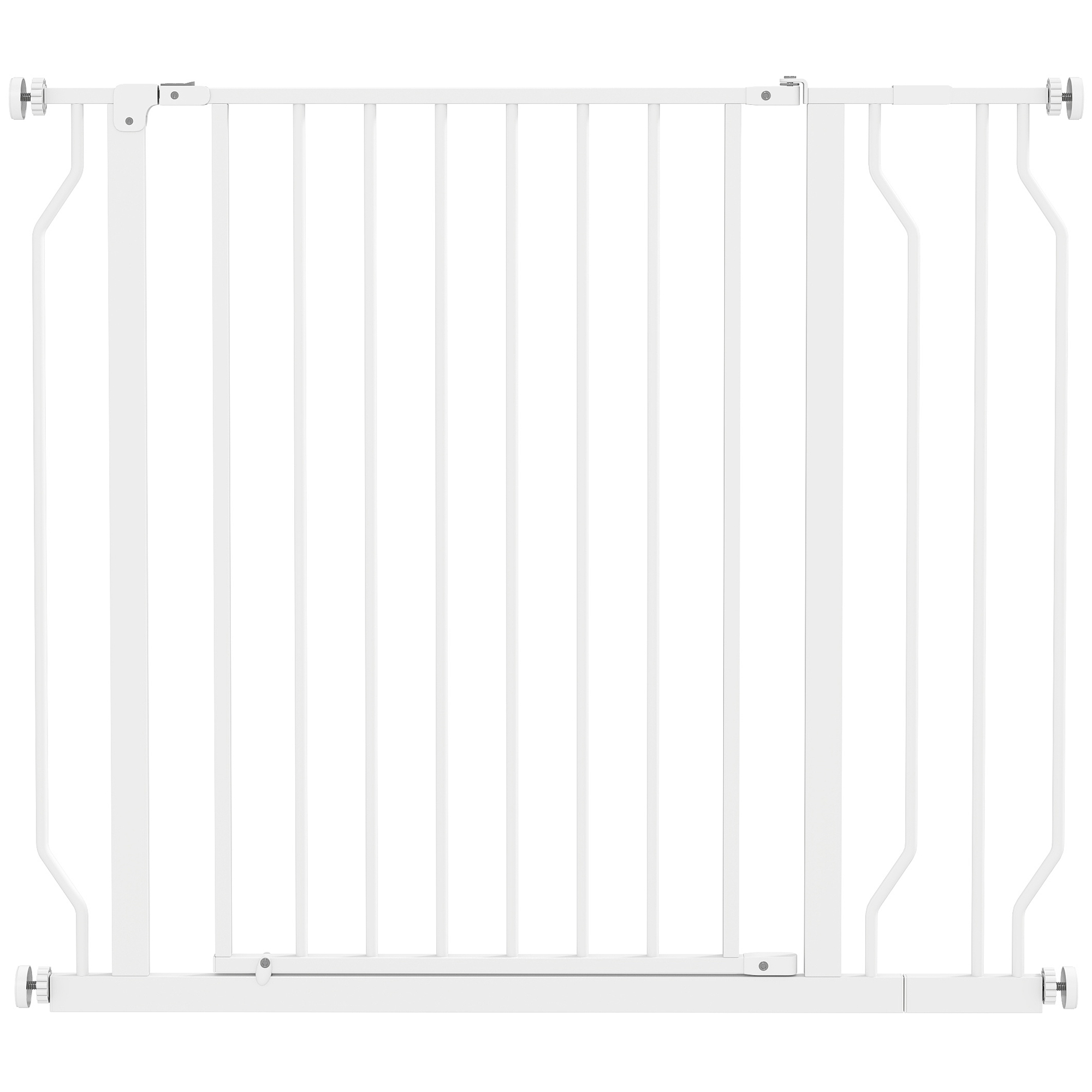 Wide Dog Safety Gate, with Door Pressure, for Doorways, Hallways, Staircases - White - Life Essentials