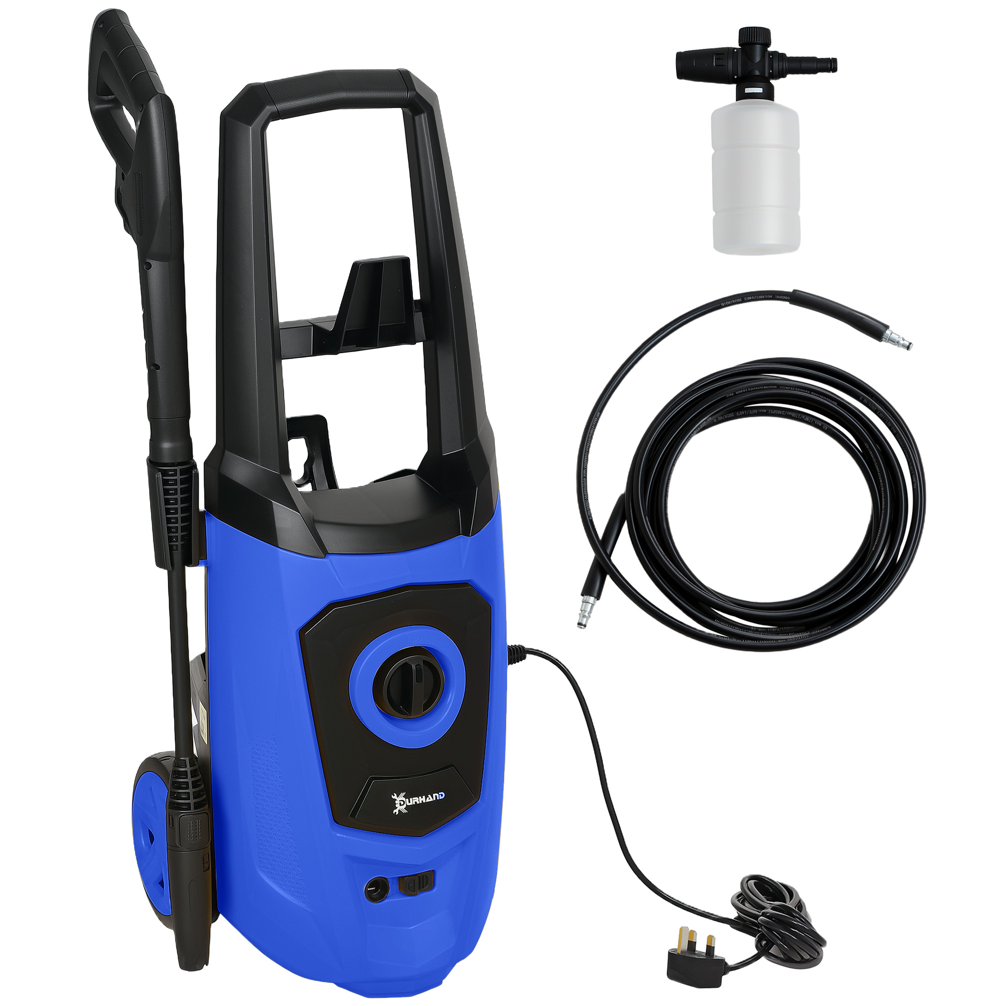 DURHAND 1800W HighÂ PressureÂ Washer, 150 Bar Pressure, 510 L/h Flow, High-Performance Portable Power Jet Wash Cleaner Blue - Life Essentials