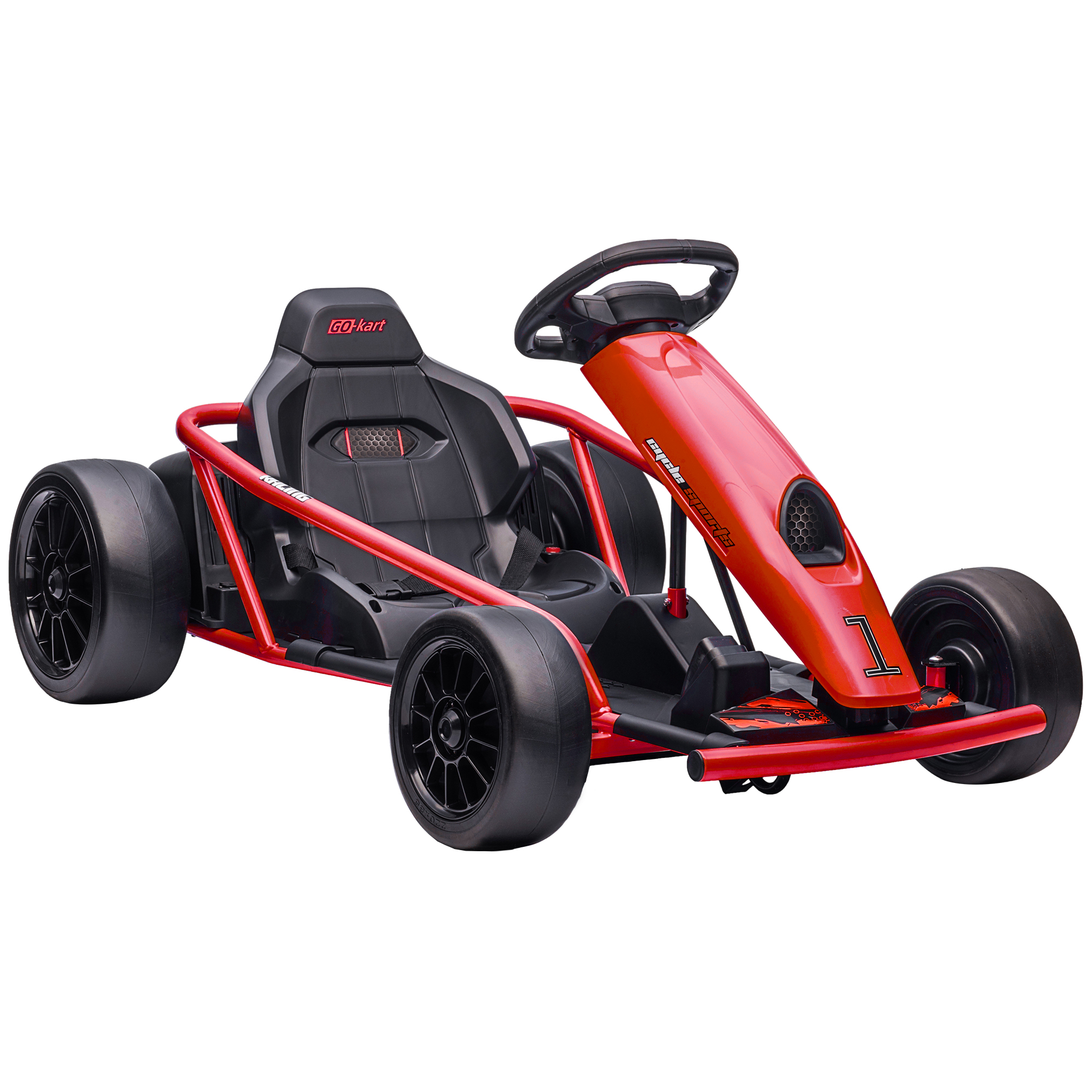 24V Electric Go Kart for Kids, Drift Ride-On Racing Go Kart with 2 Speeds, for Boys Girls Aged 8-12 Years Old, Red - Life Essentials