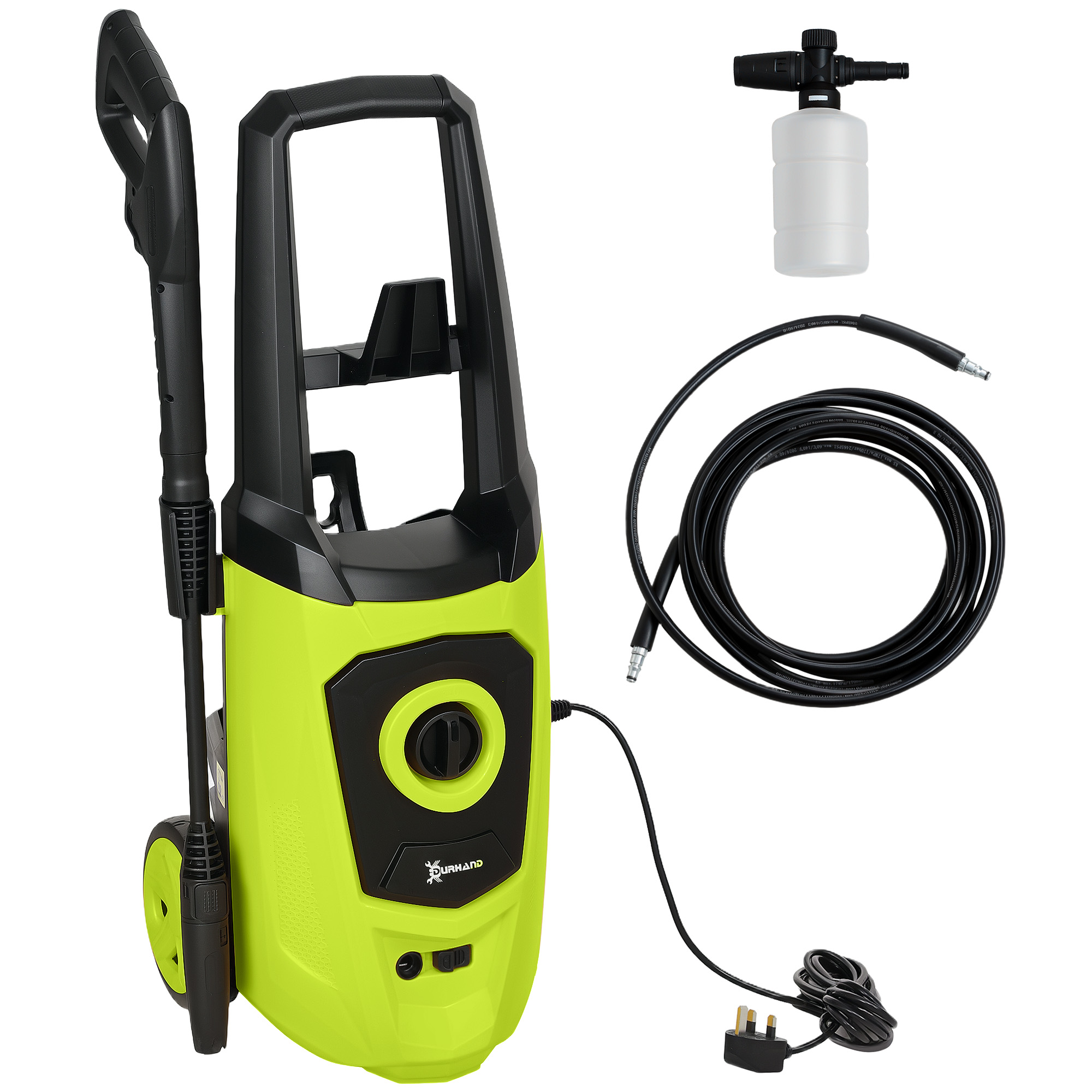 1800W High Pressure Washer, 150 Bar Pressure, 510 L/h Flow, High-Performance Portable Power Washer Jet Wash Cleaner for Garden, Car, Green - Life 