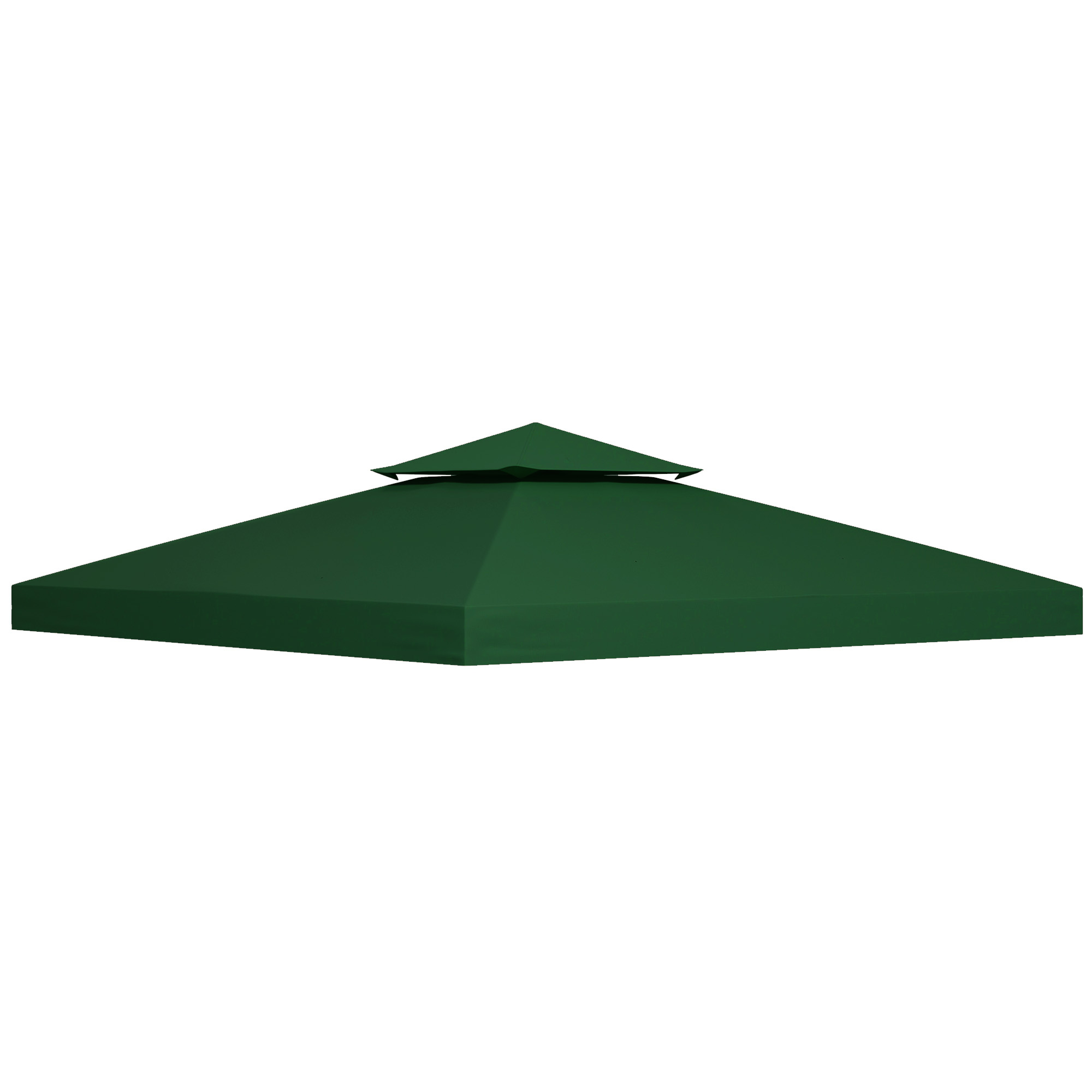 3 x 3 m Gazebo Top Cover Double Tier Canopy Replacement Pavilion Roof Dark Green - Life Essentials
