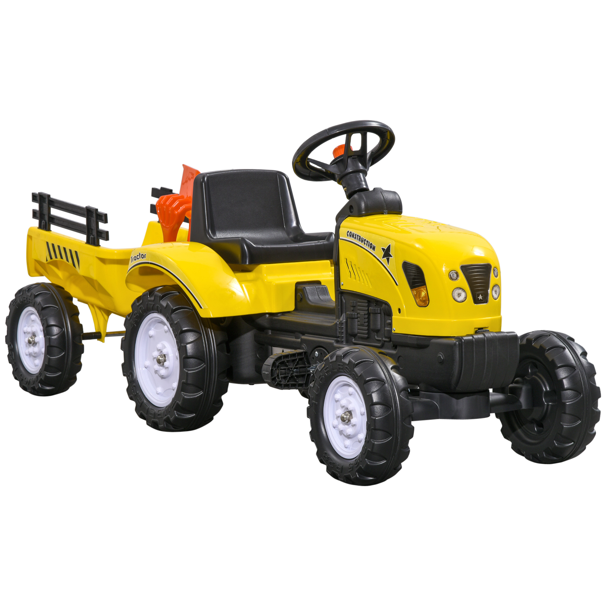 Pedal Go Kart Tractor with Shovel and Rake - Life Essentials