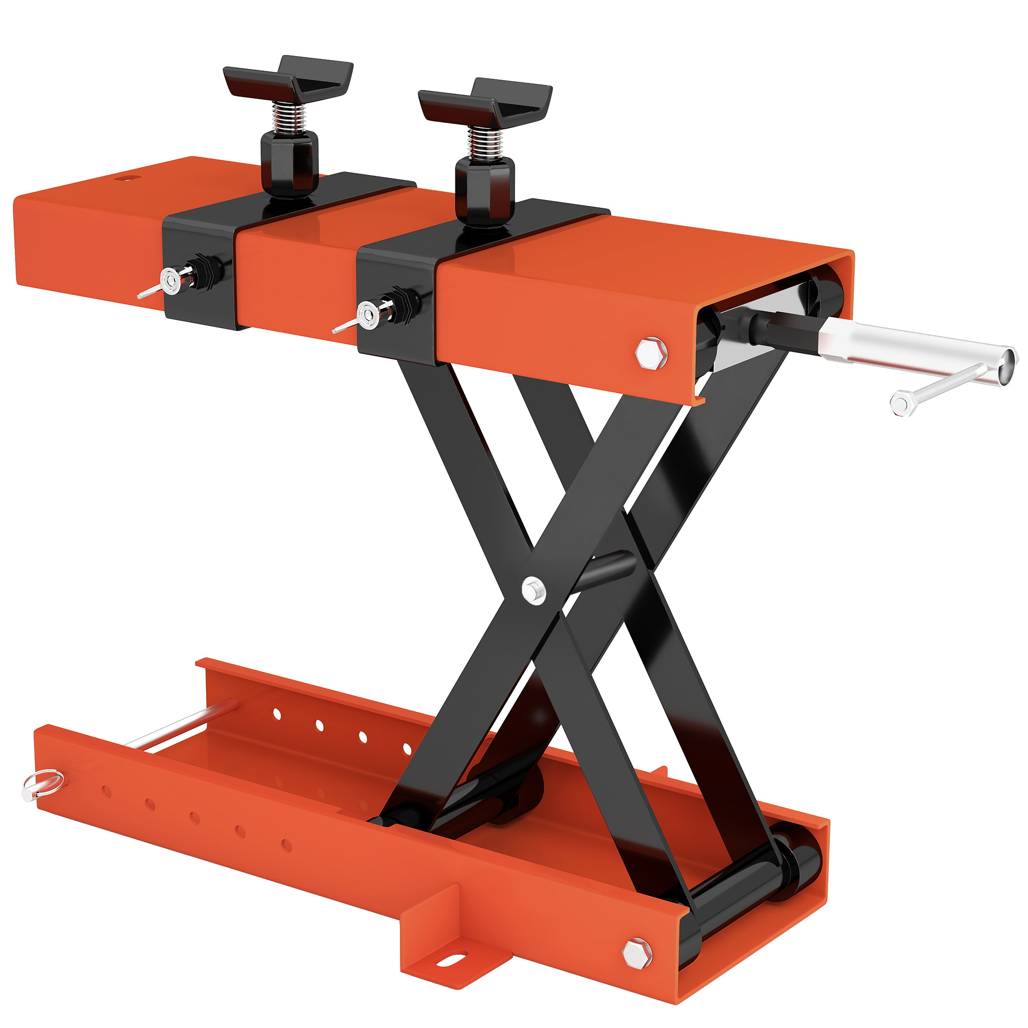 HERON 500 kg Motorcycle Scissor Lift Jack Heavy Duty Steel Adjustable Hoist - Orange - Life Essentials