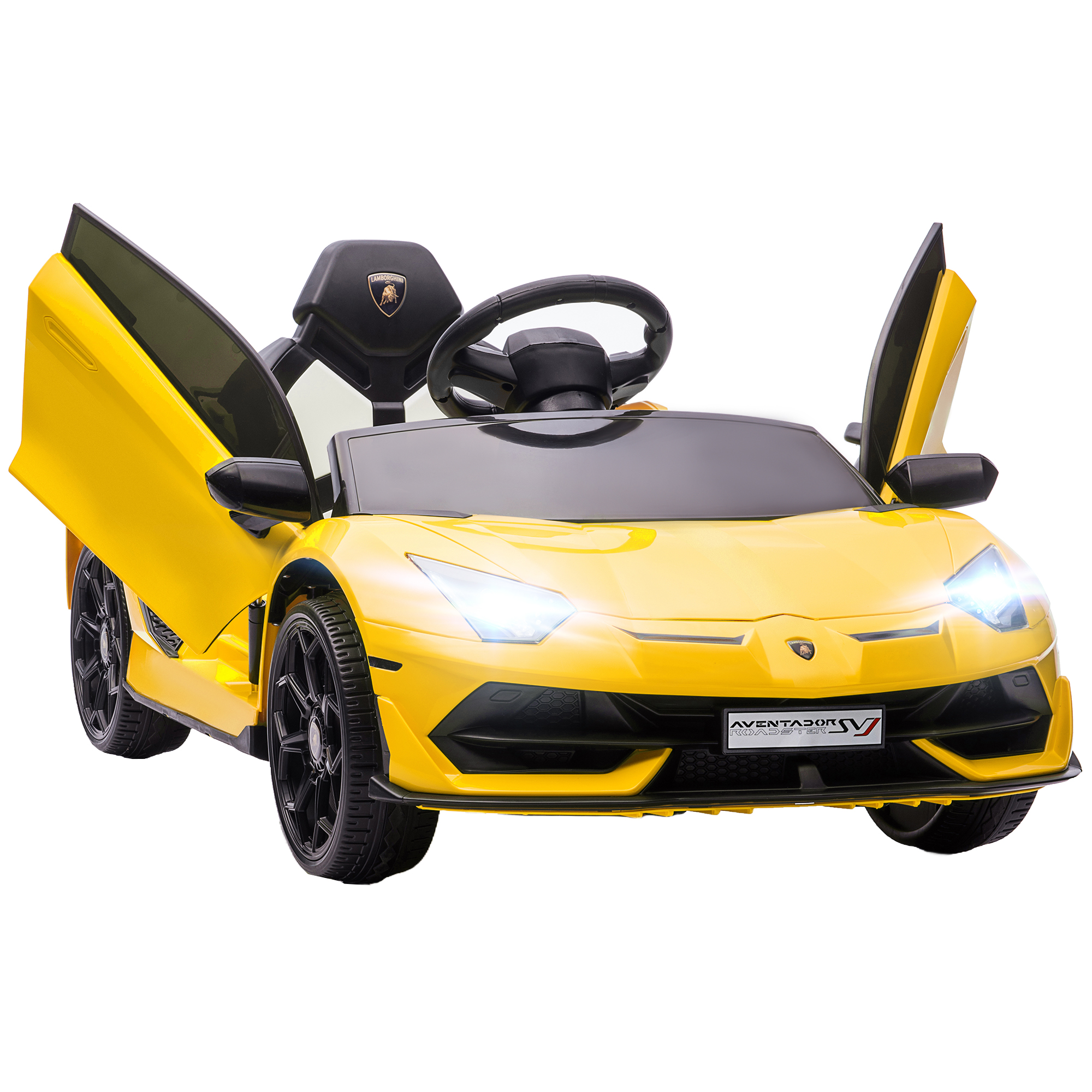 12V Kids Electric Car with Butterfly Doors - Yellow - Life Essentials