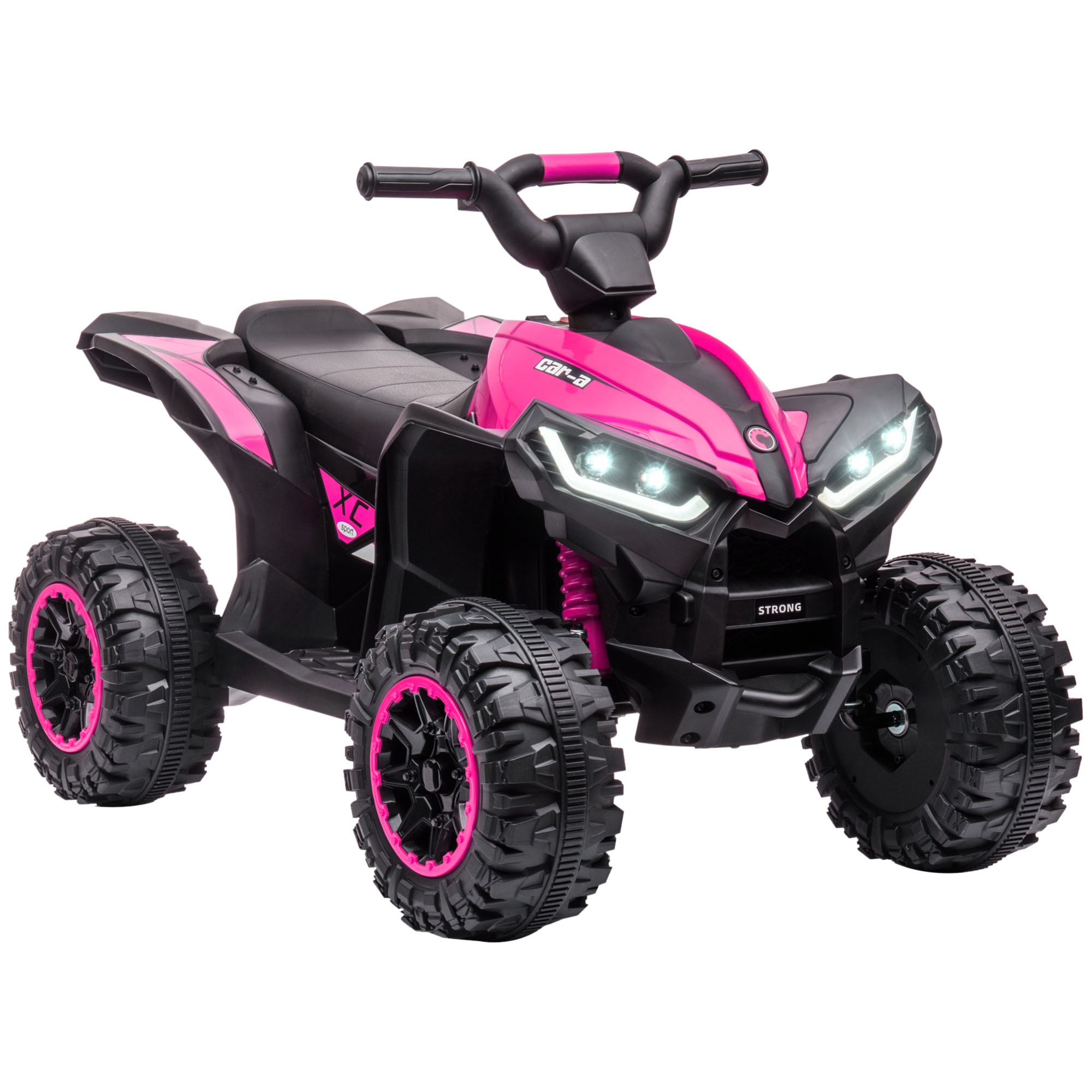 12V Quad Bike with Forward Reverse Functions, Ride on Car ATV Toy with High/Low Speed, Slow Start, Suspension System, Horn, Music, Pink - Life 