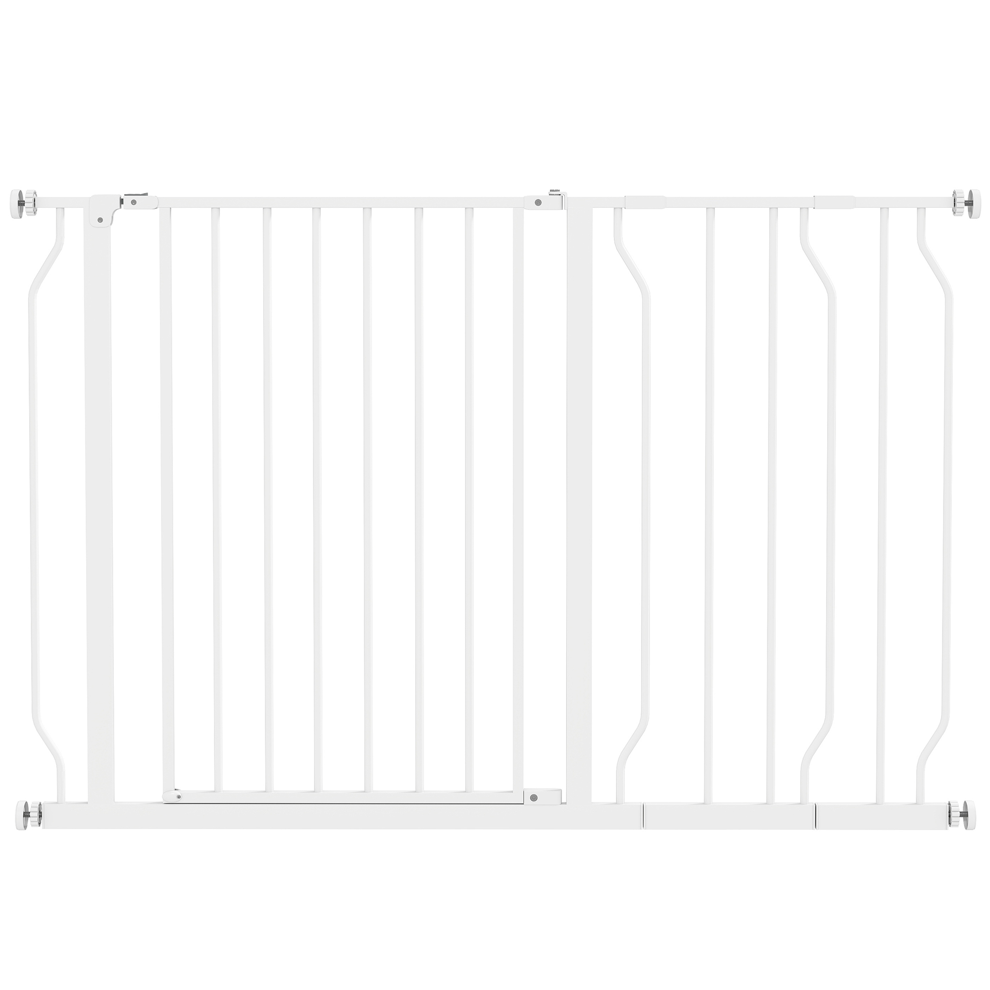 Wide Dog Safety Gate, with Door Pressure, Doorways, Hallways, Staircases - White - Life Essentials