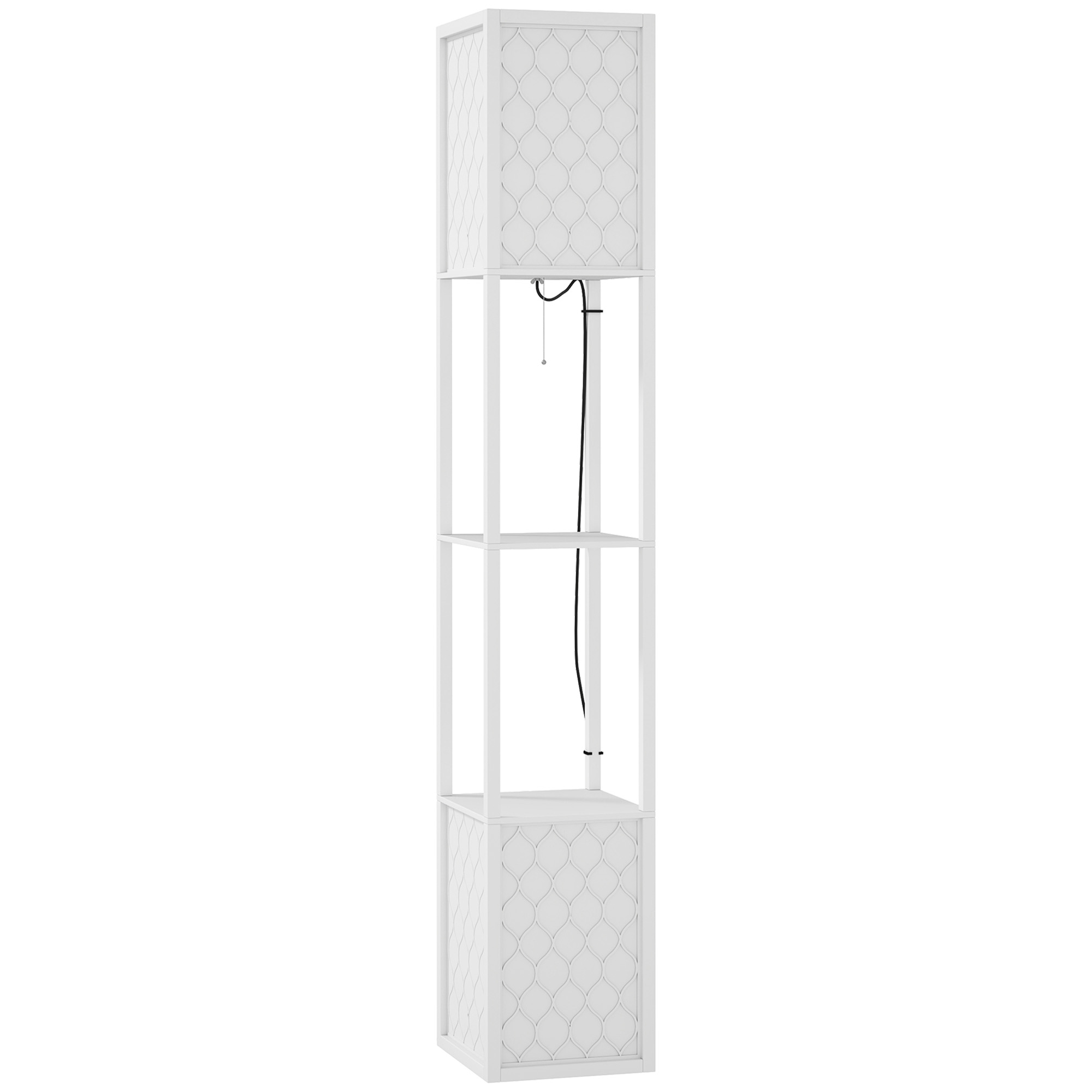 HERON Duo Light Floor Shelves - White - Life Essentials