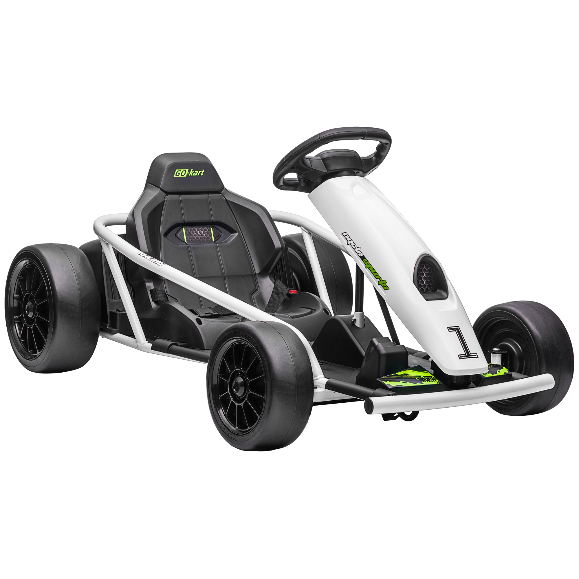 Scott 24V Drift Go Kart for Kids with 2 Speeds - White - Life Essentials