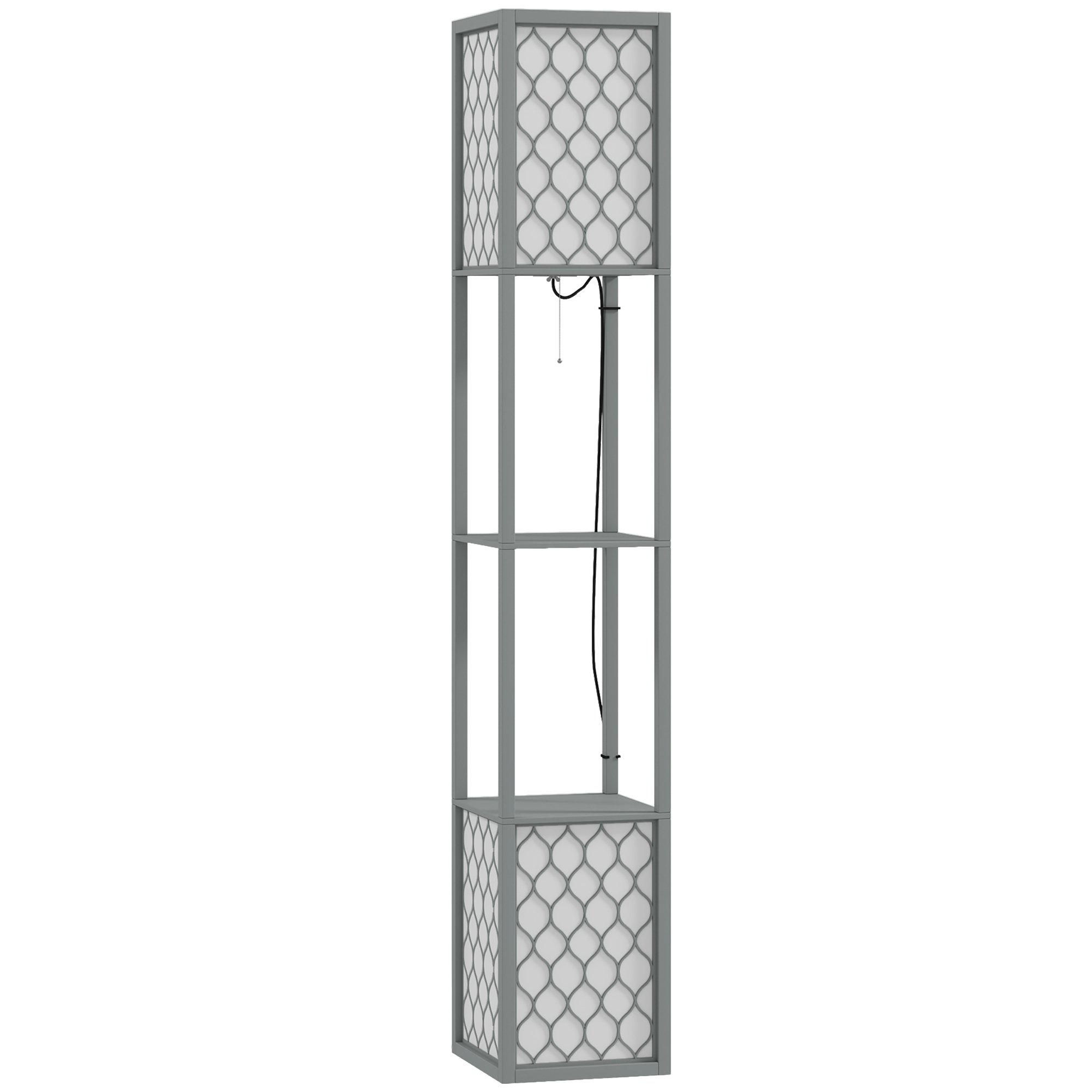 Floor Lamp - Dual Light Floor Lamp Grey 26cm - Life Essentials