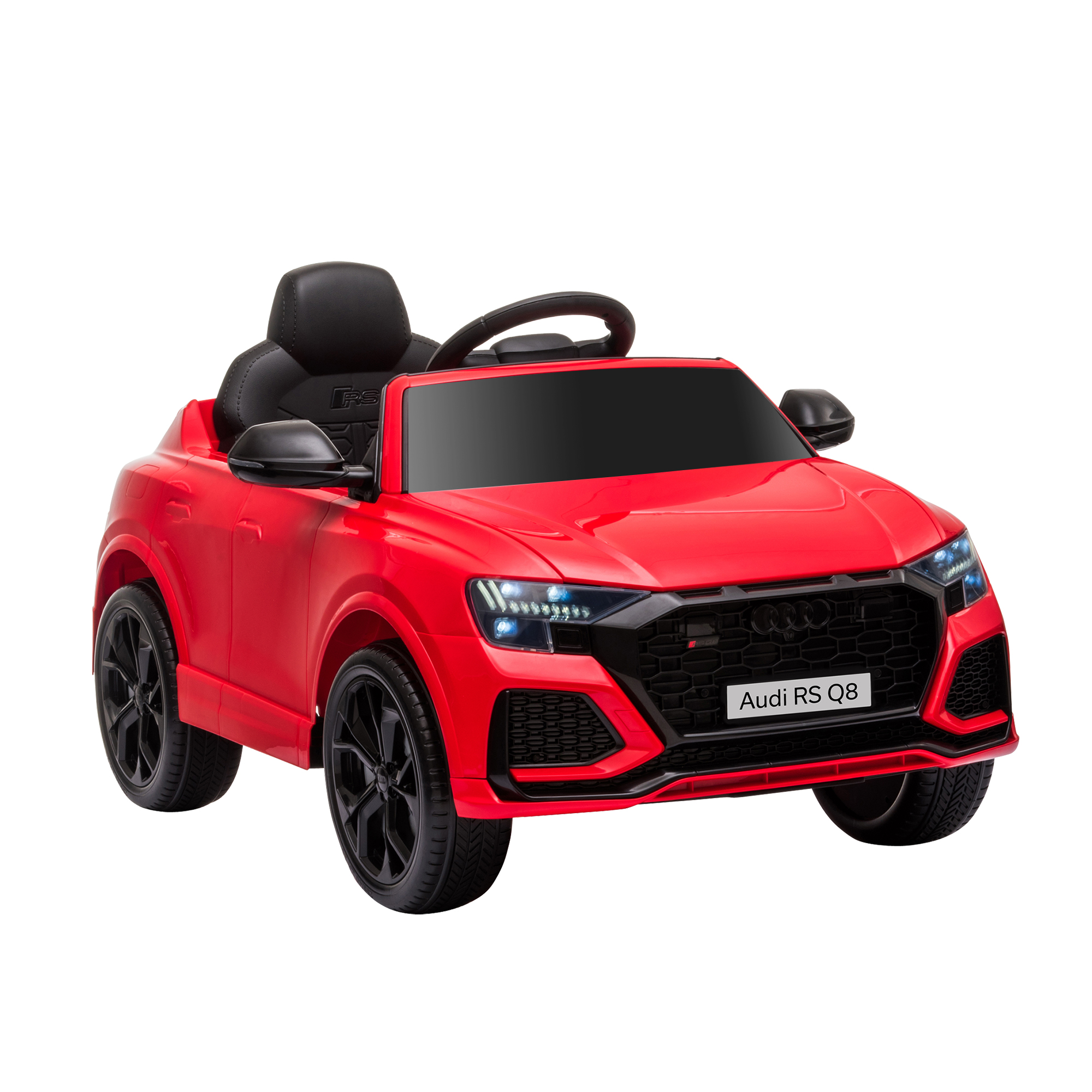 Compatible 6V Battery-powered Kids Electric Ride On Car Audi RS Q8 Toy with Parental Remote Control Music Lights USB MP3 Bluetooth Red - Life 