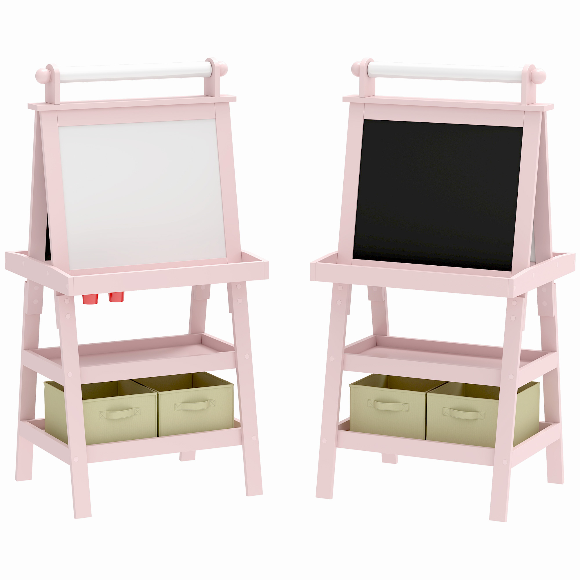 Kinsey 3 in 1 Kids Easel with Magnetic Whiteboard and Storage - Pink - Life Essentials