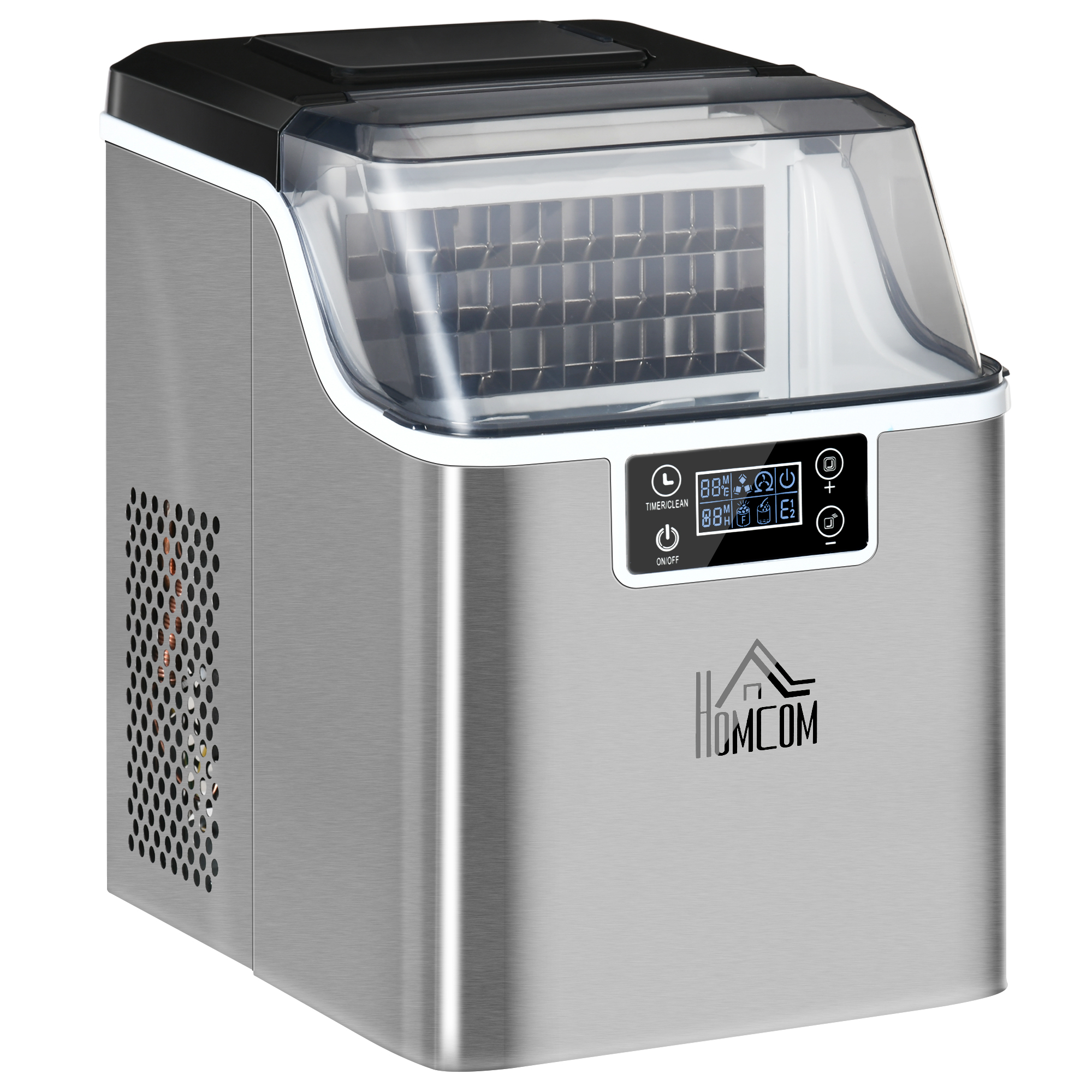 Ice Maker Machine, Counter Top Ice Cube Maker for Home, 20kg in 24 Hrs, 3.2L with Adjustable Cube Size, Self Cleaning Function, Ice Scoop - Life 