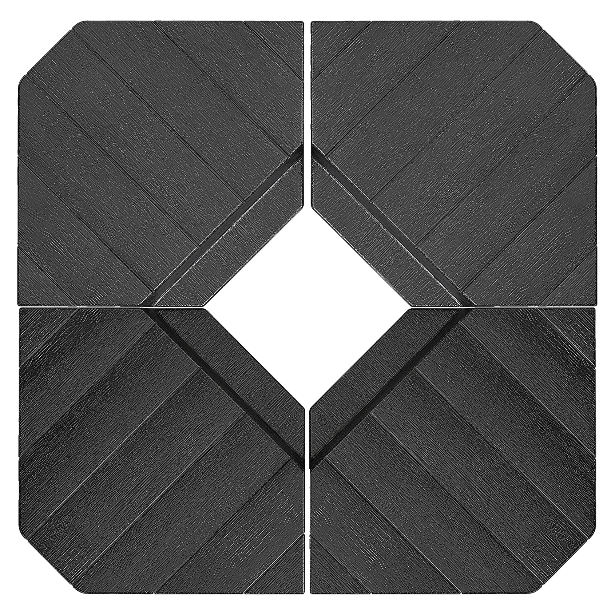 Umbrella Weights for Cantilever Parasols, Set of 4 Heavy Duty Parasol Base Weights, 80kg Sand or 60kg Water Filled, Black - Life Essentials