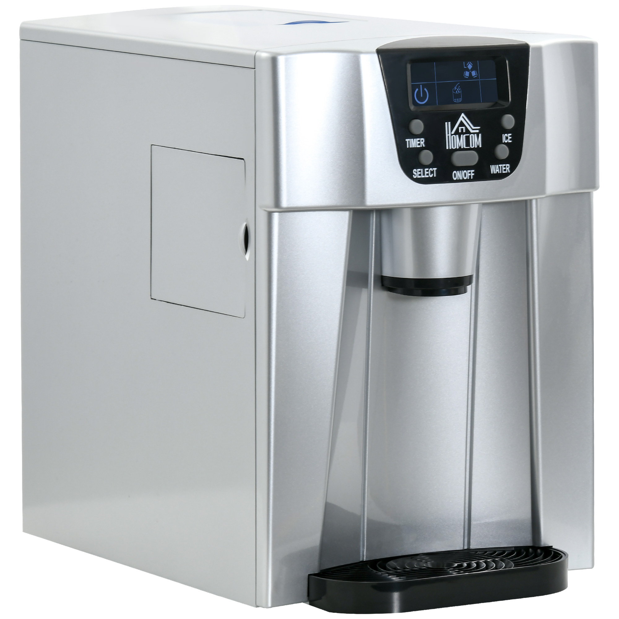 12kg Counter Water Dispenser and Ice Machine with Drip Tray - Silver - Life Essentials