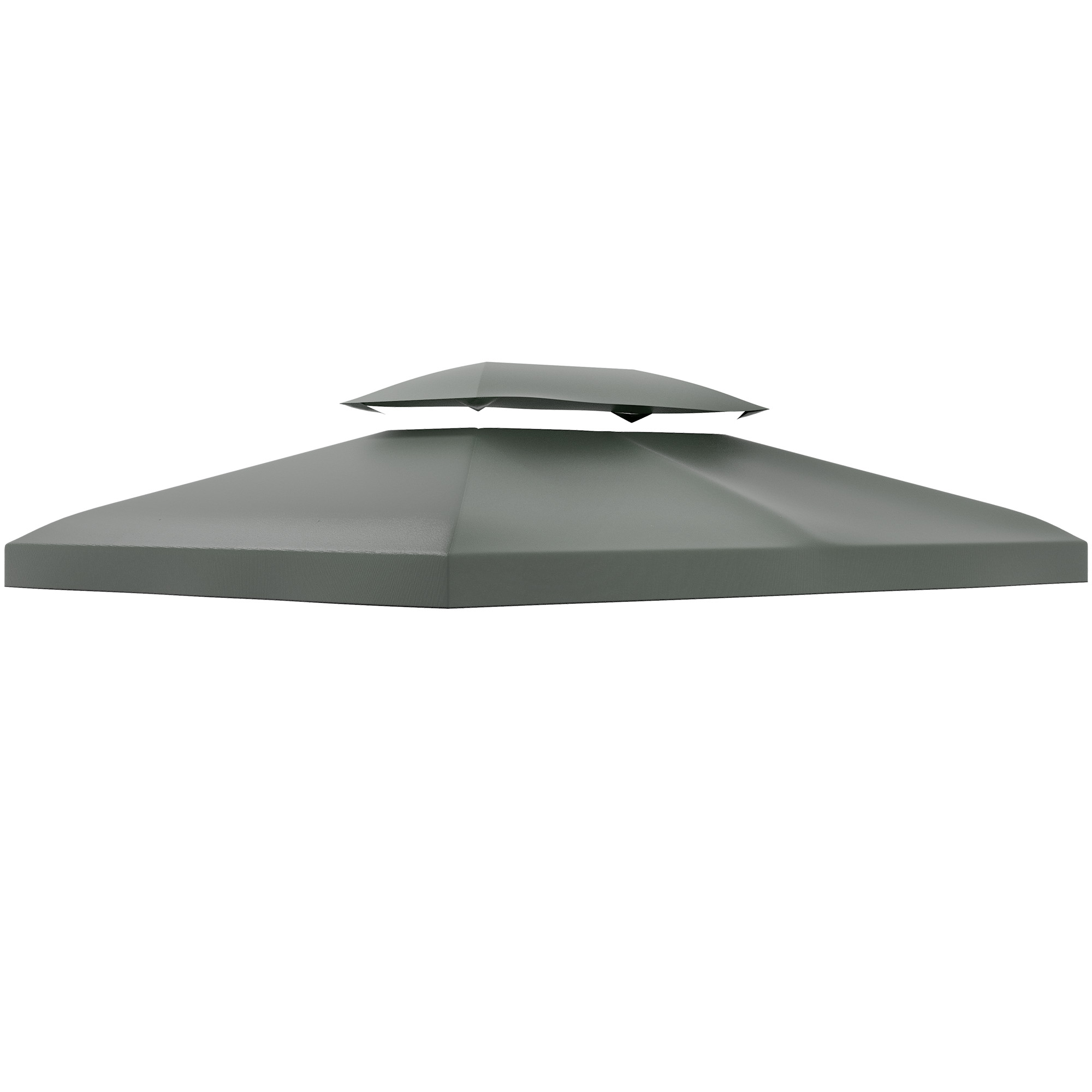3x4m Gazebo Replacement Roof Canopy 2 Tier Top UV Cover Garden Patio Outdoor Sun Awning Shelters Deep Grey (TOP ONLY) - Life Essentials