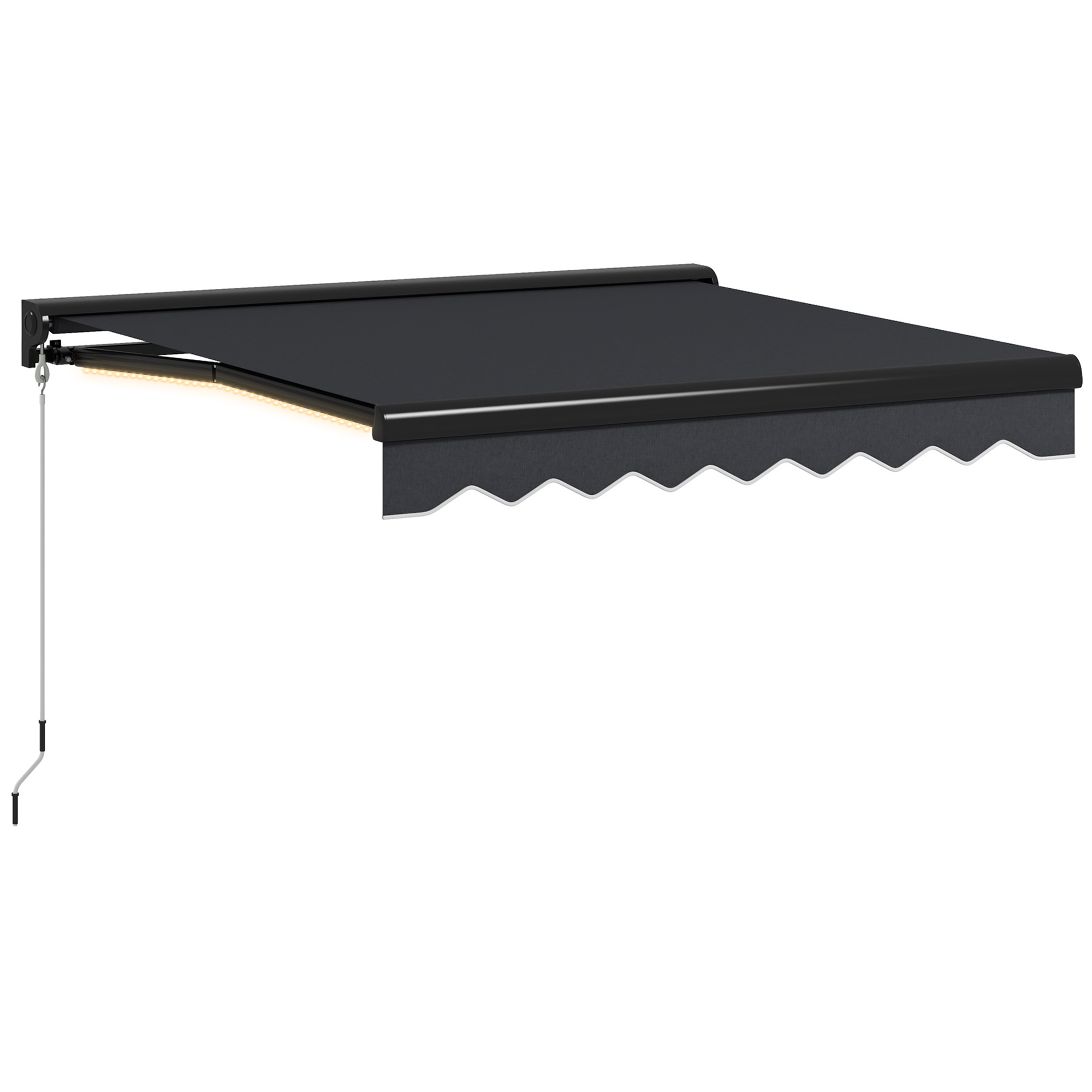 Jones Waterproof 3 x 2.5m Electric Awning with LED Light - Green - Life Essentials