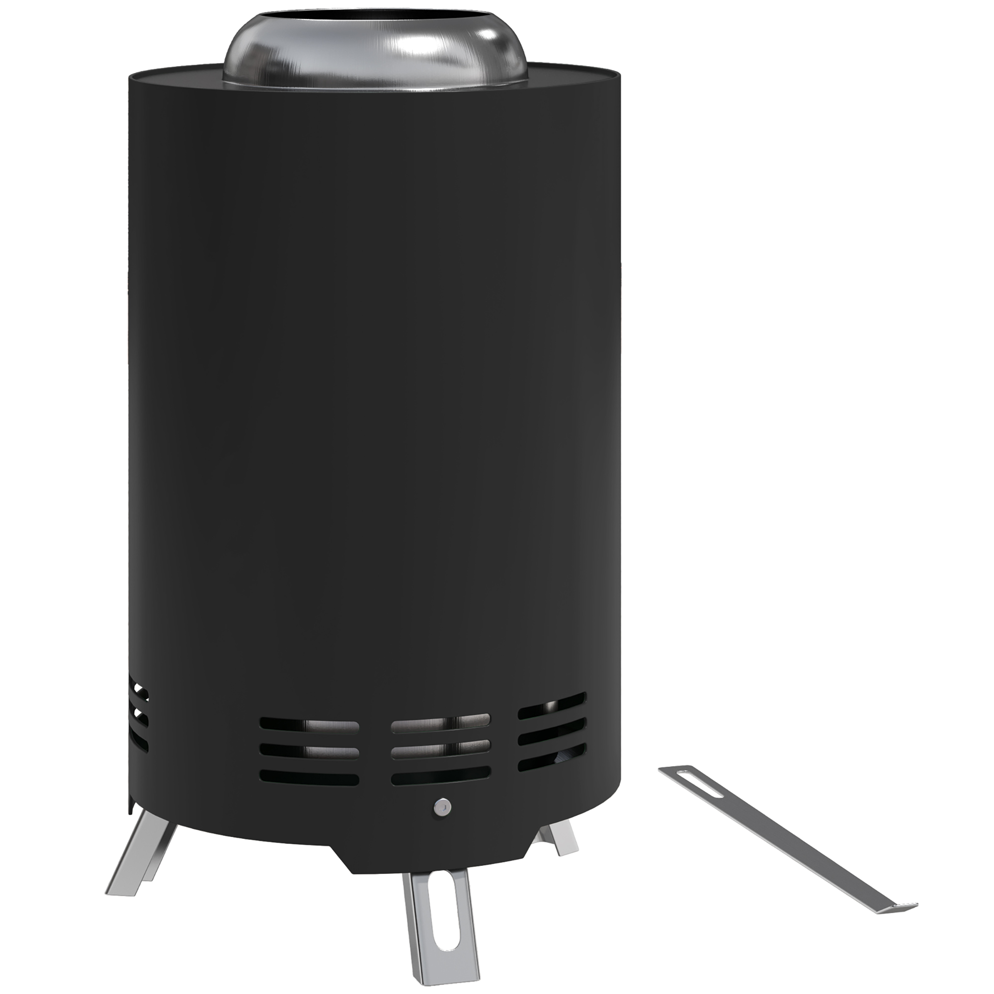 SUNVISTA 16cm Smokeless Fire Pit, Portable Stainless Steel Tabletop Firepit for Wood/Pellets, Black - Life Essentials