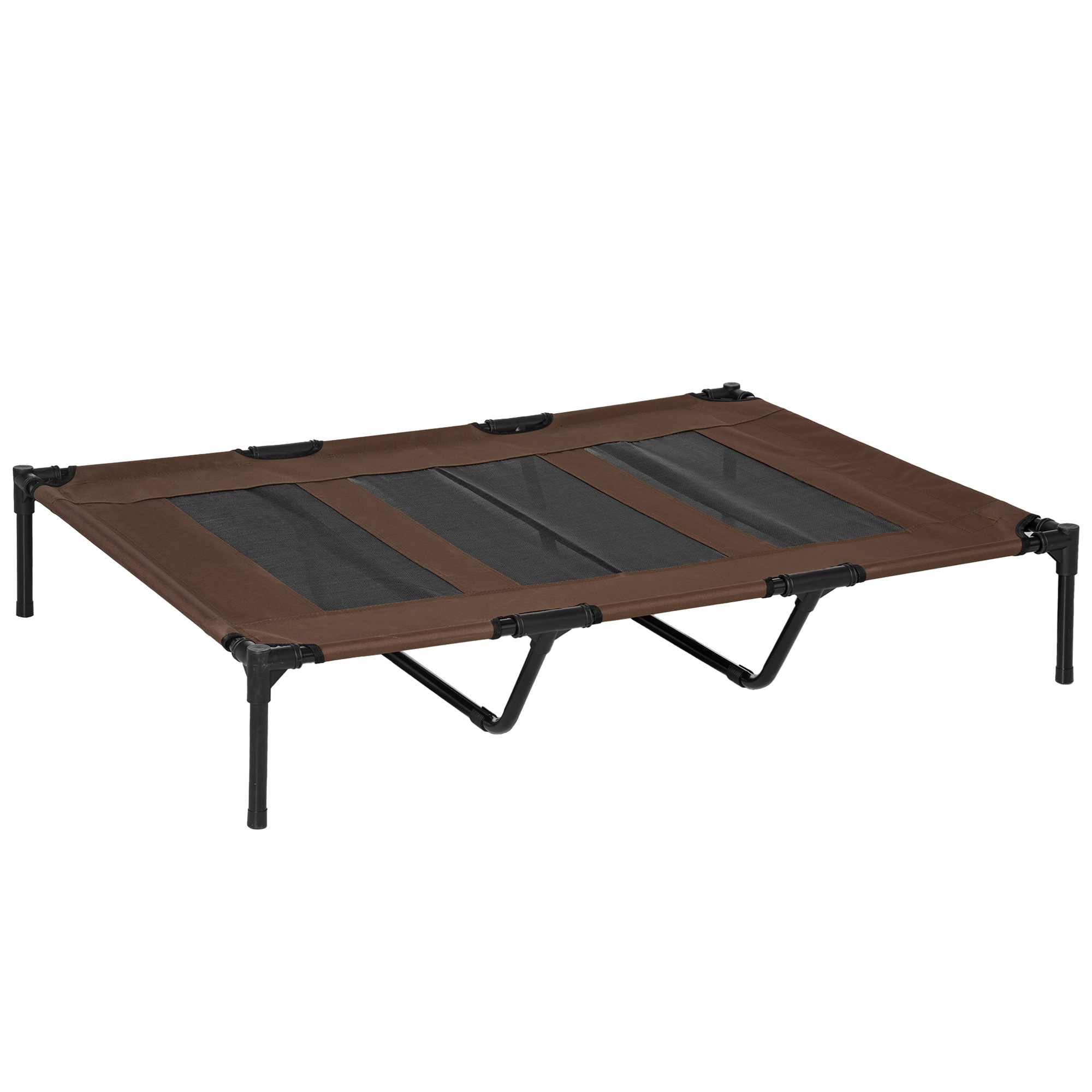 Cooling Elevated Dog Bed Portable Raised Pet Cot with Breathable Mesh, No-Slip Rubber Feet for Indoor & Outdoor Use, Brown - Life Essentials