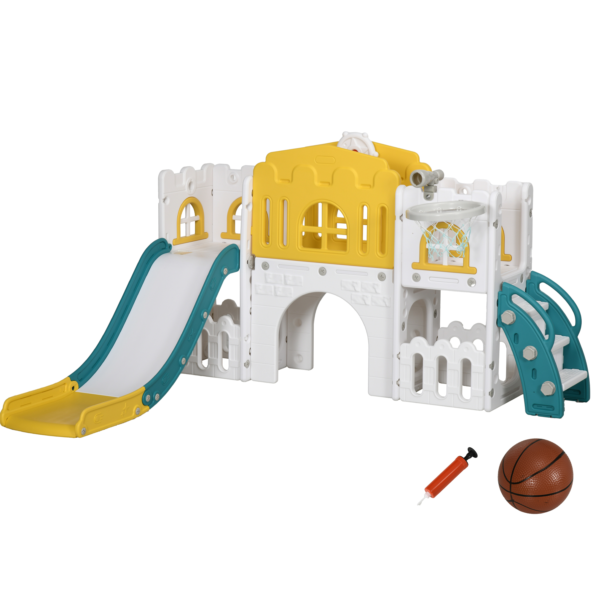 Kinsey 7 in 1 Toddler Slide for 1-3 Years with Basketball Hoop - - Life Essentials