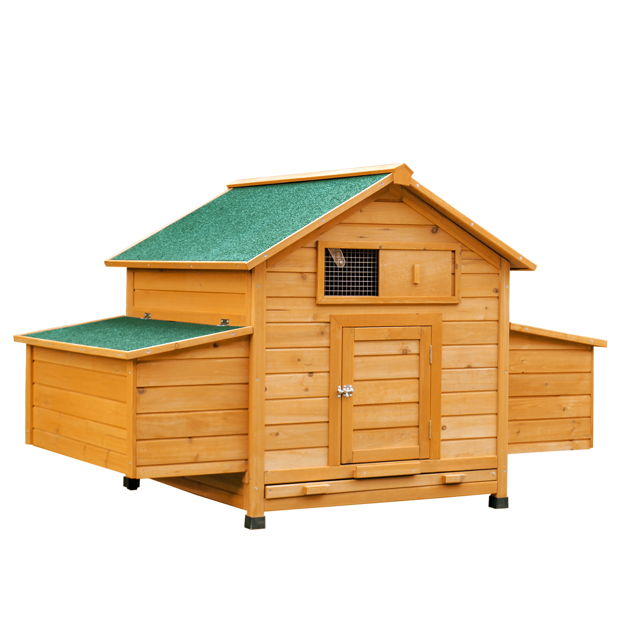 ZENVRA Wooden Chicken Coop with Nesting Box - Yellow - Life Essentials
