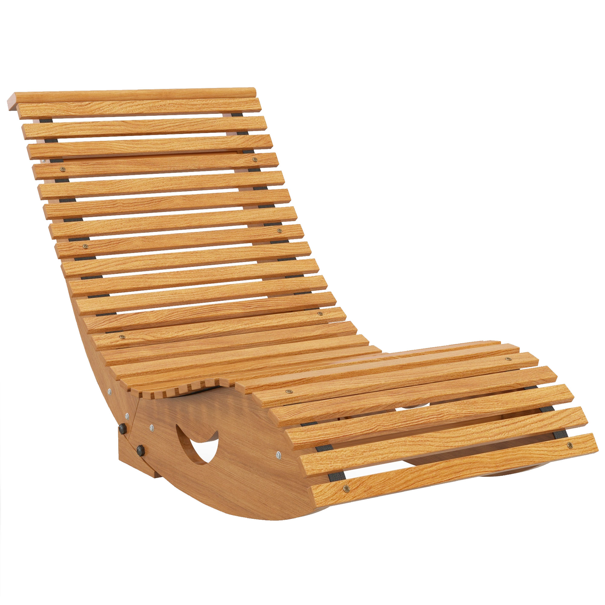 Jones Waterproof Wooden Rocking Chair with Slatted Seat - Teak - Life Essentials