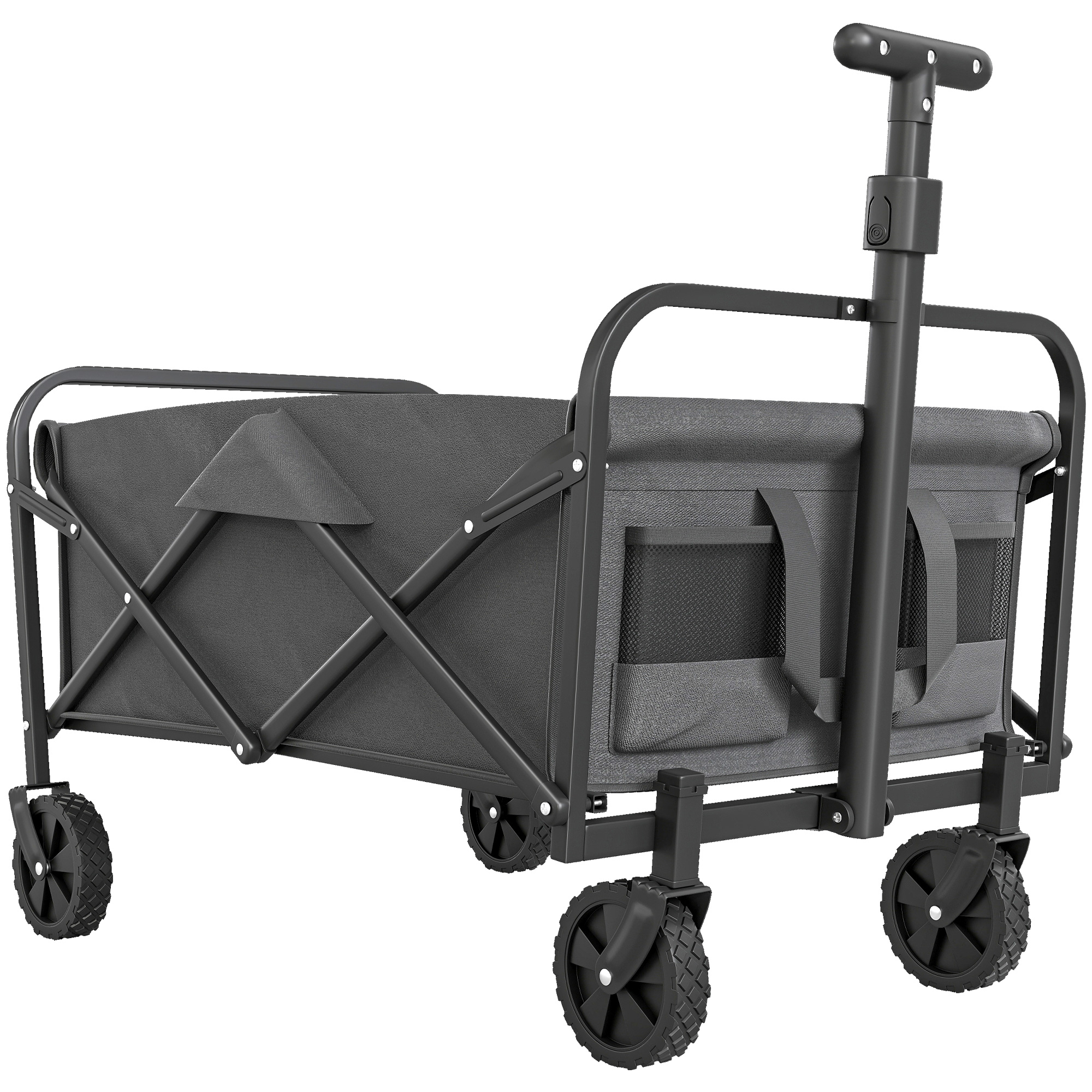 SUNVISTA 62L Festival Trolley on Wheels Garden Folding Cart 120kg - Grey - Life Essentials