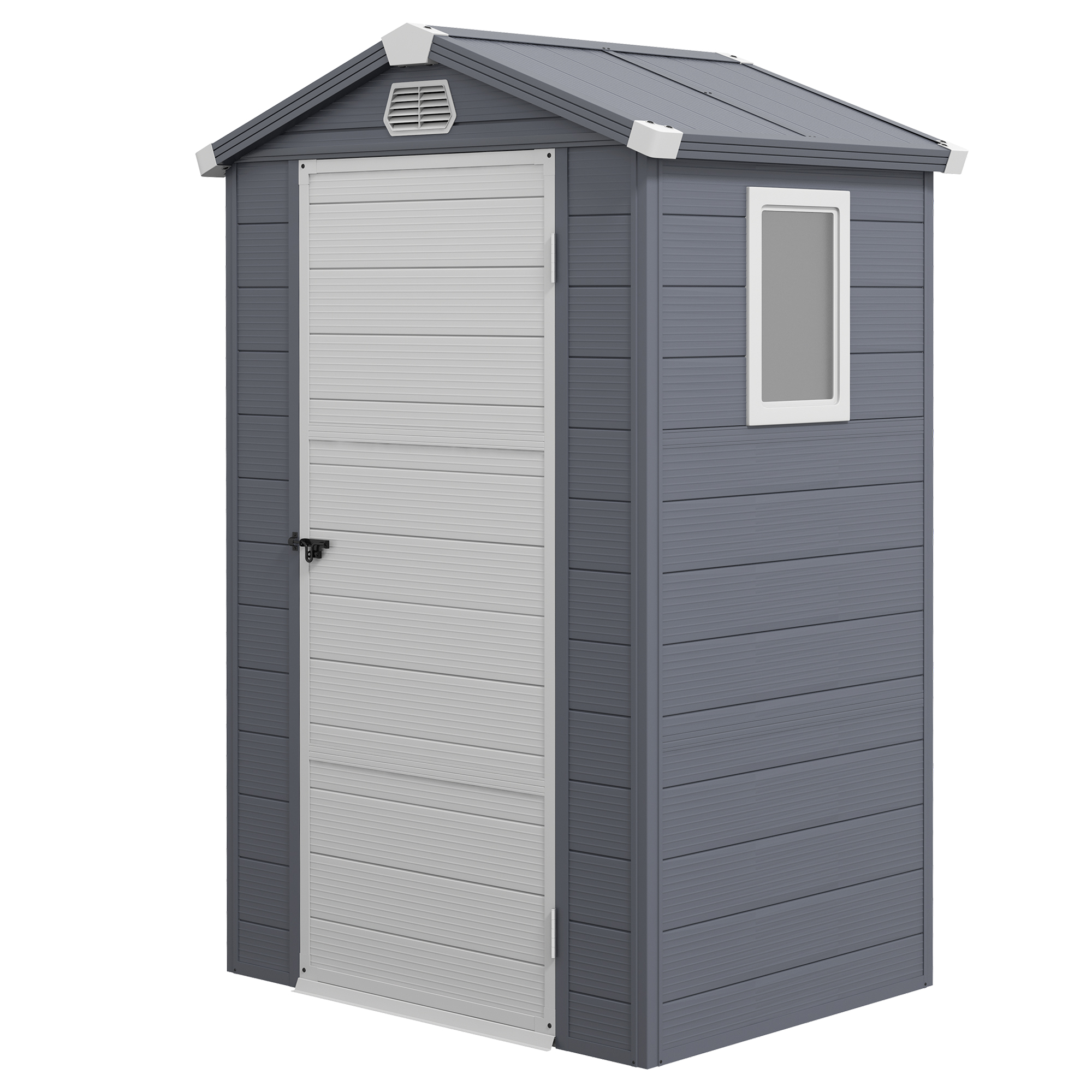Friedhelm Polypropylene Tool House with Lockable Door - Grey - Life Essentials