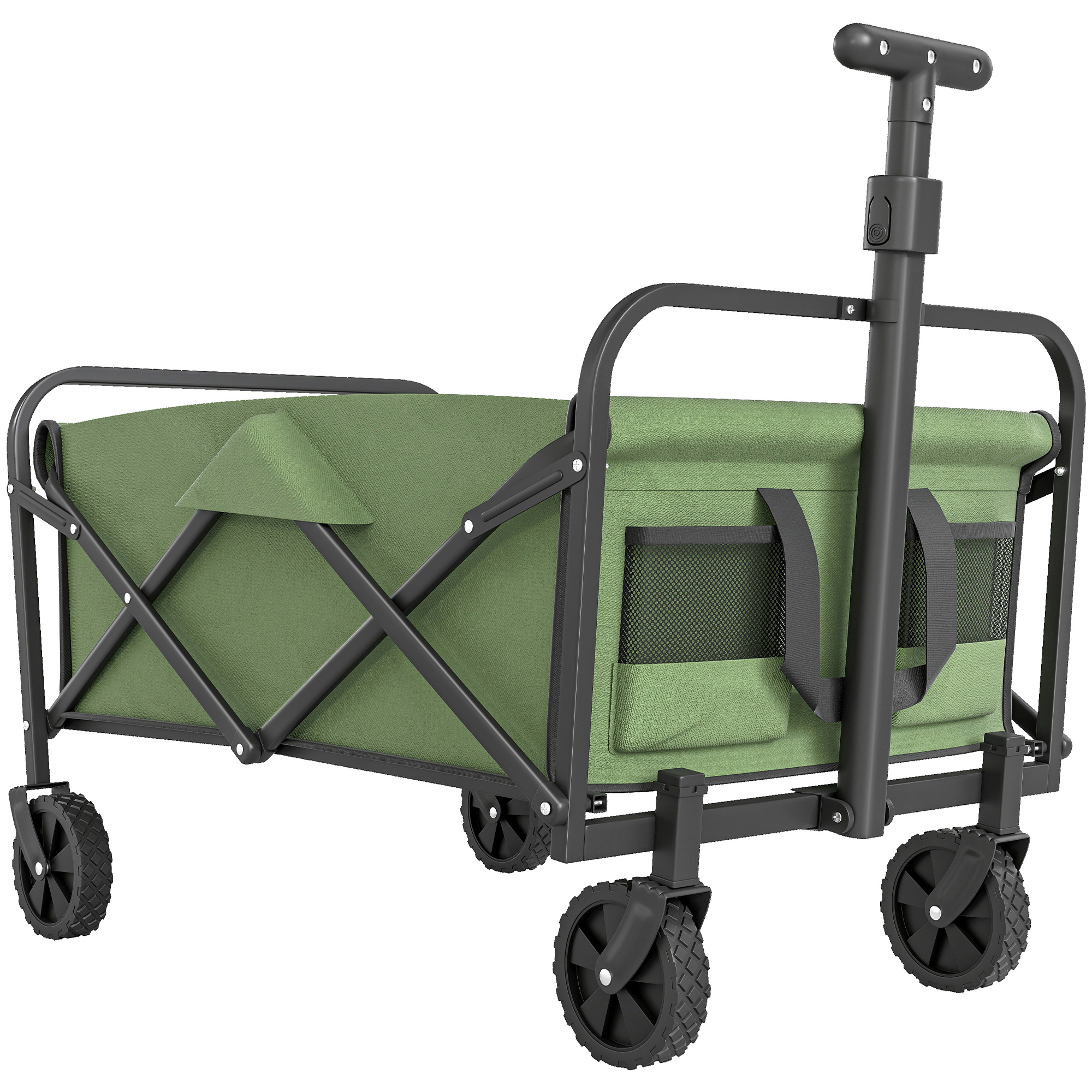SUNVISTA 62L Festival Trolley on Wheels Garden Folding Cart 120kg - Green - Life Essentials